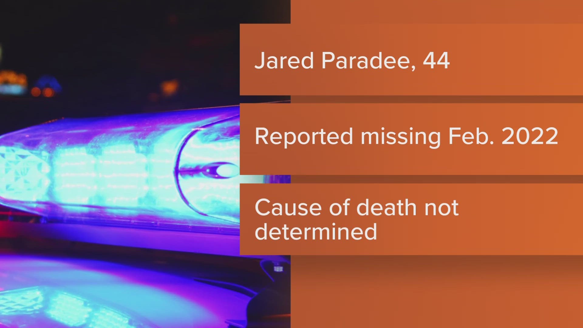 The Office of the Chief Medical Examiner said the body hikers found last month in Rockport is of 44-year-old Jared Paradee, who went missing in 2022.