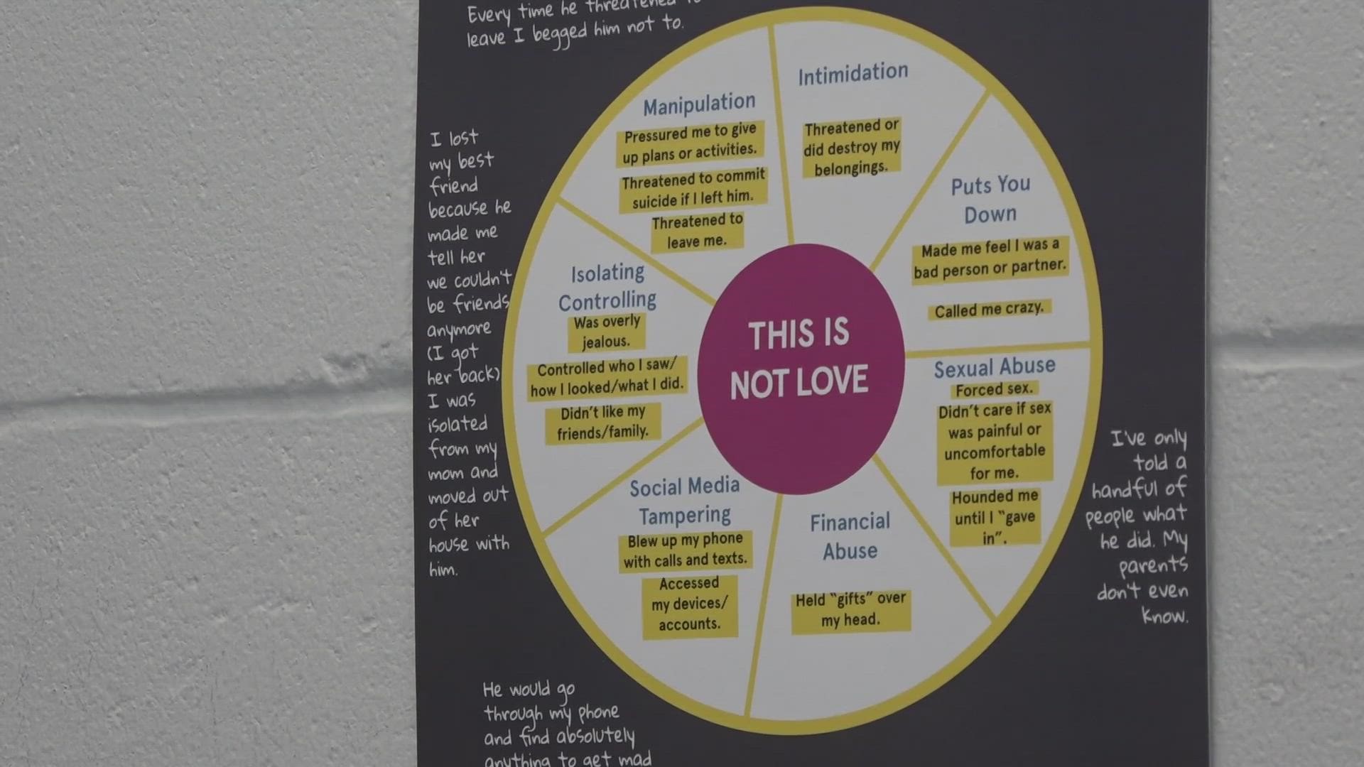 A local organization, Finding Our Voices, is helping high school students know the signs of domestic abuse, especially the signs of mental abuse.