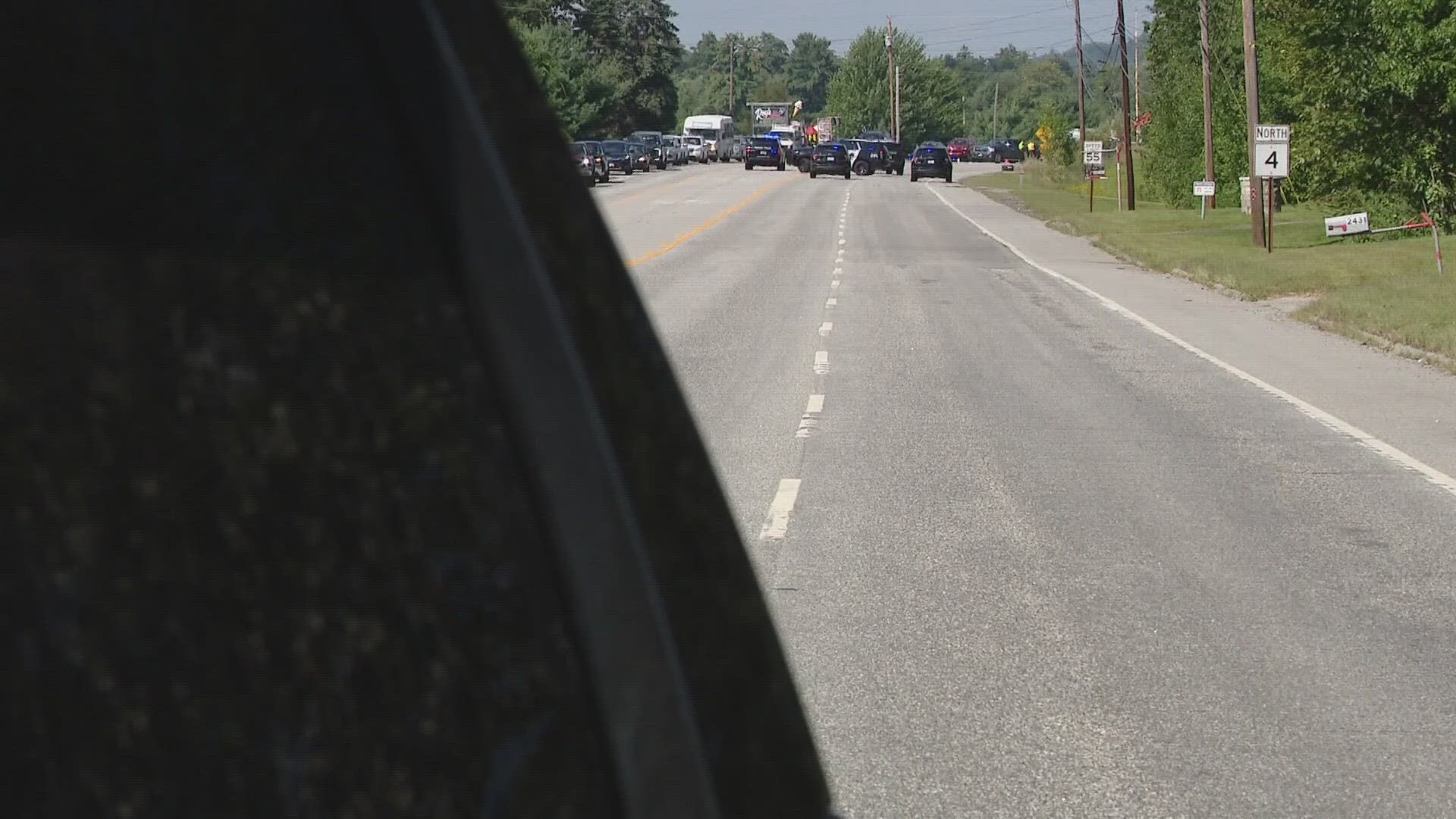 Police said a pickup truck towing a trailer was leaving Wallingford's Equipment when it collided with a motorcycle traveling north.