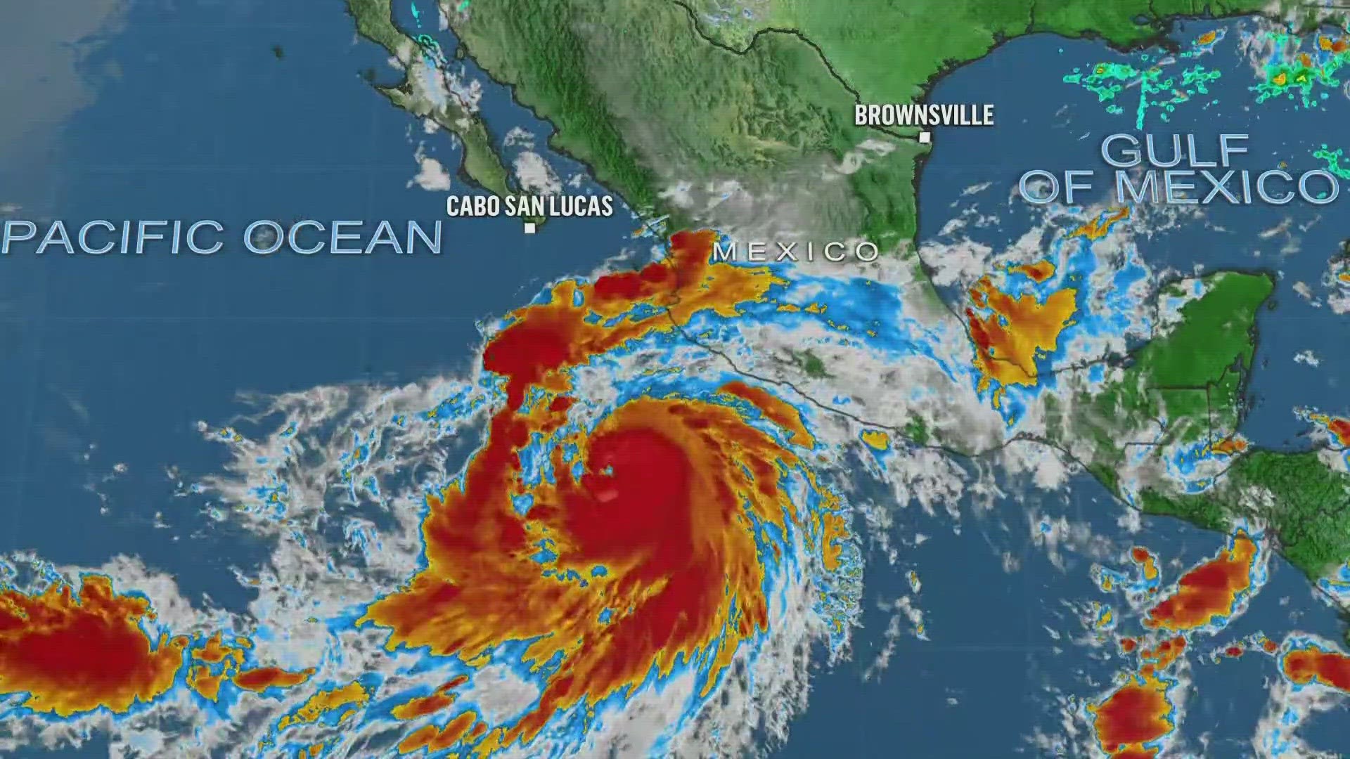 The storm is bringing winds of up to 85 miles per hour along Mexico's Pacific Coast.