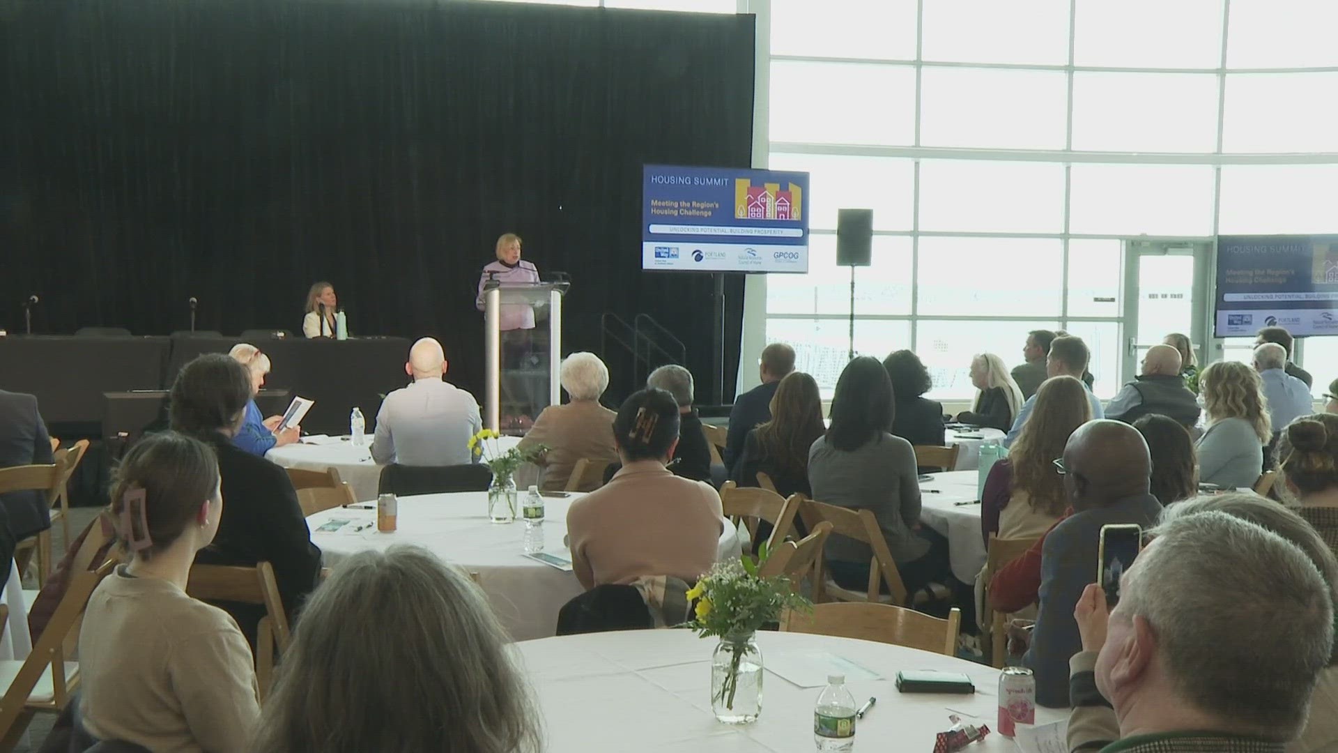Gov. Janet Mills spoke about the plan at a housing summit in Portland put on by the Greater Portland Council of Governments.
