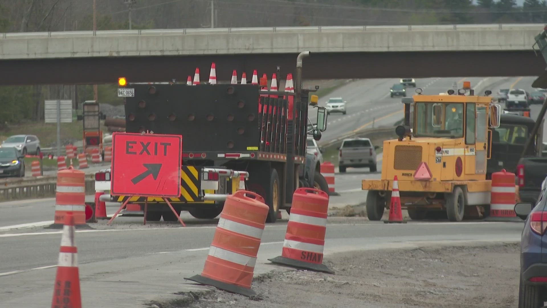 The northbound ramp exit is closed through Friday, while crews work to widen the area, according to the Maine Turnpike Authority.