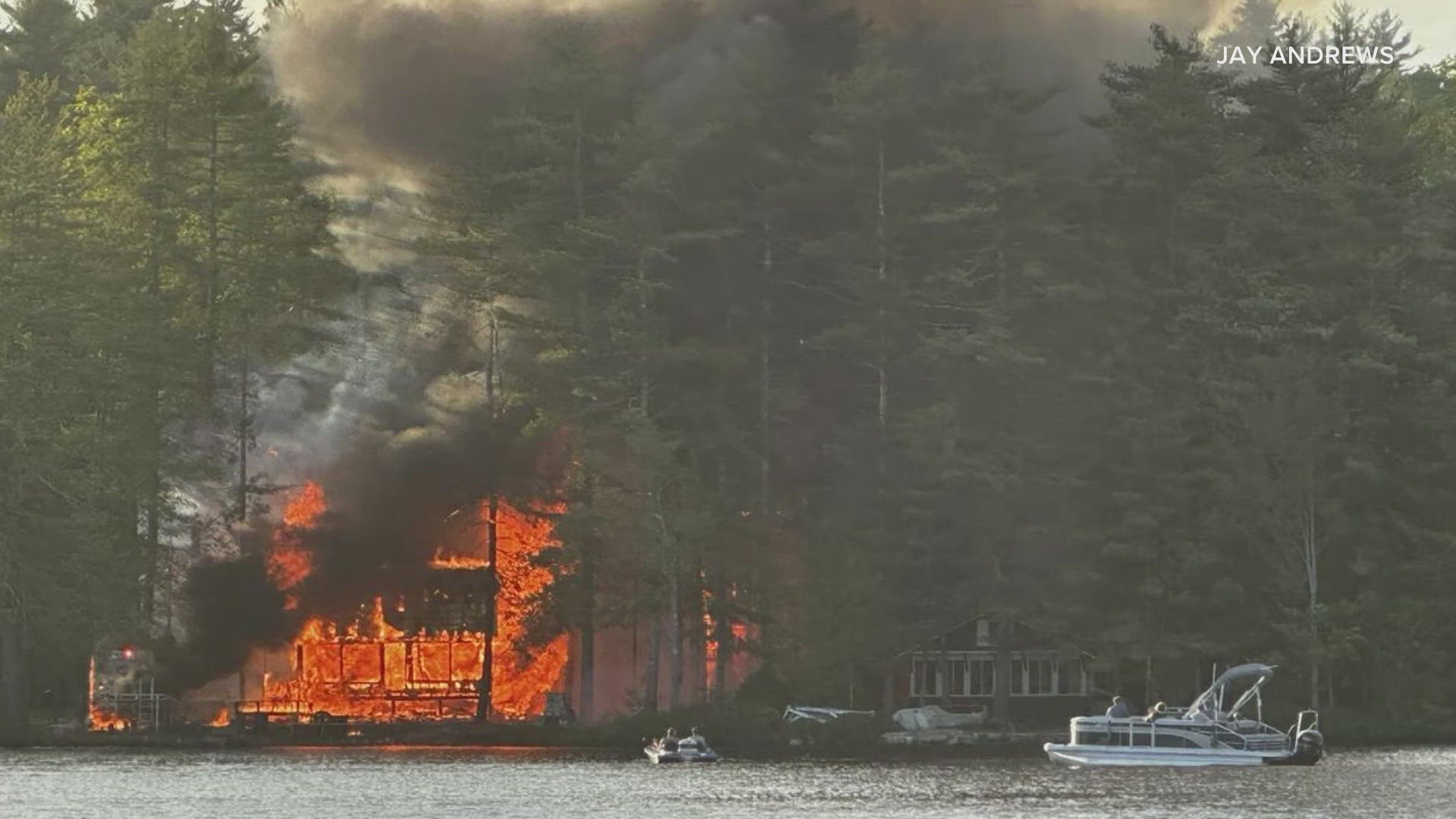 Officials at the scene told NEWS CENTER Maine three homes were involved in the blaze, and a number of firefighters were treated for injuries.