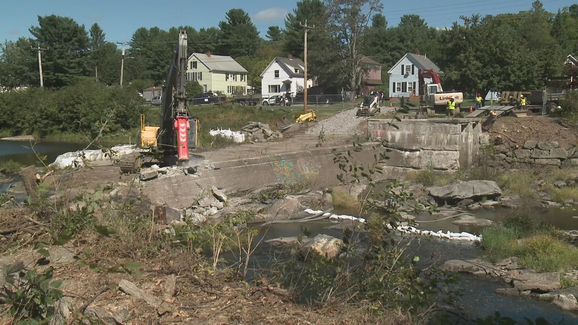 Sabattus River dam removal underway