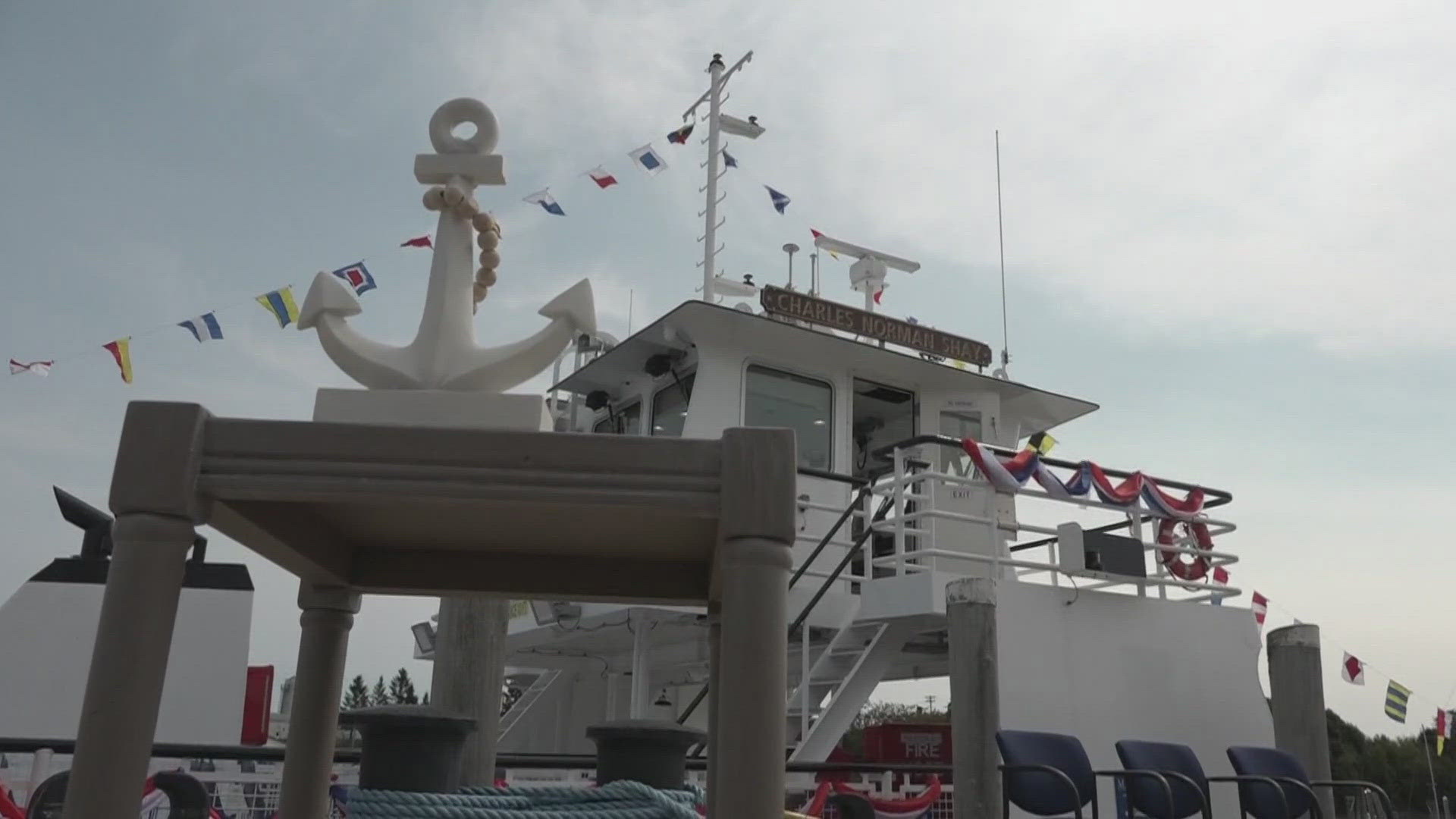 While state ferry officials say the 104-foot-long "Charles Norman Shay" will be the smallest they have, its name honors a Mainer with some very big accomplishments.