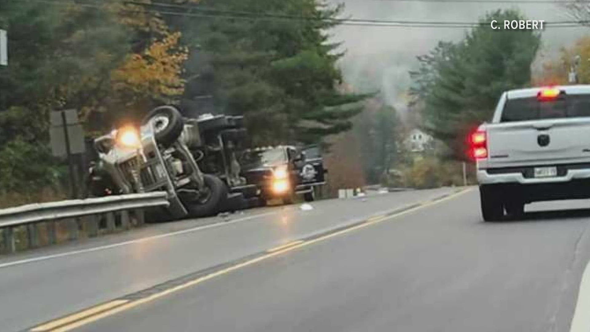 The man was working for Everett Excavation out of West Paris when the crash happened, according to the Oxford County Sheriff's Office.