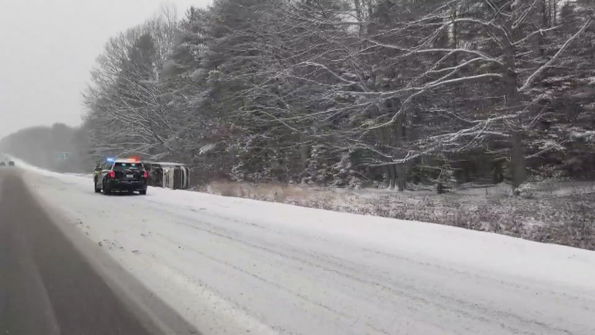 Vehicles sliding off Maine roads in hazardous winter conditions ...
