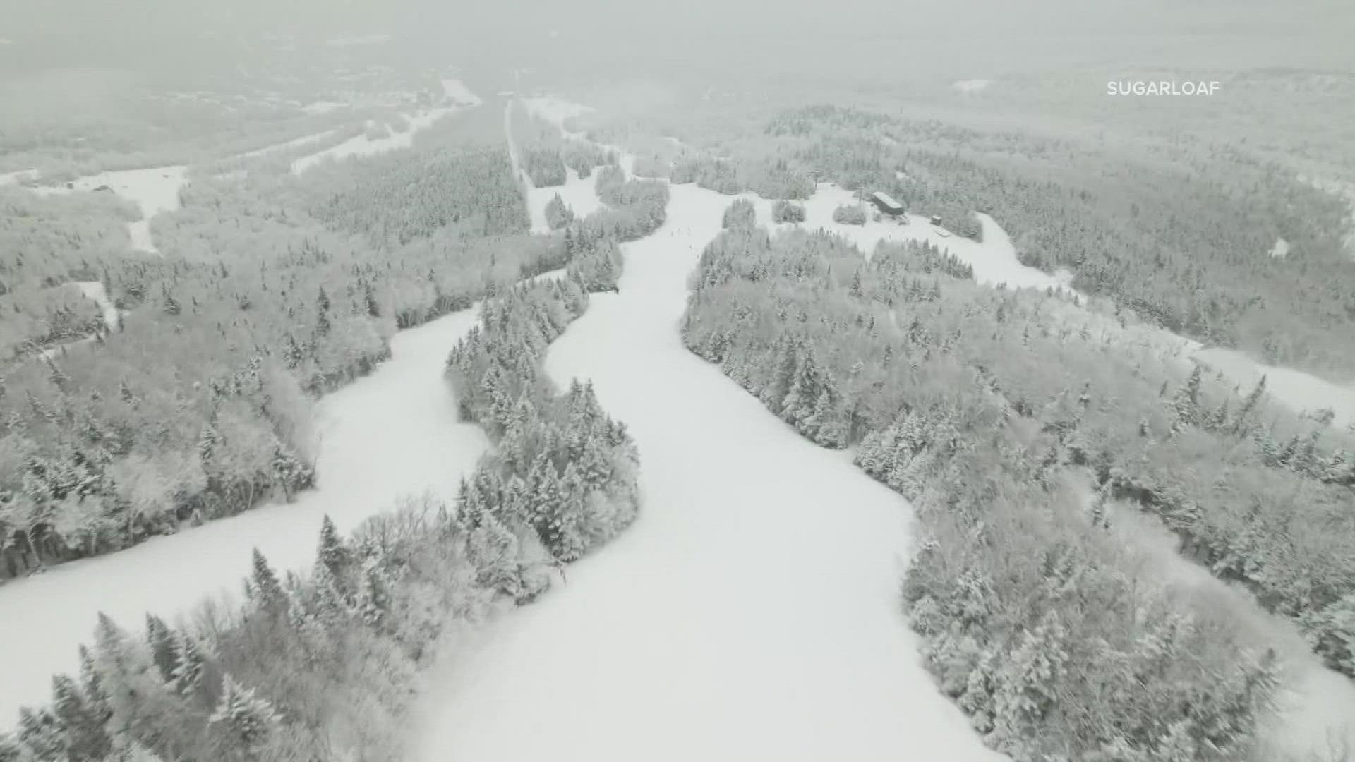 "I can say a lot of folks might be looking at bare grass in their front yard, but you just drive north to Sugarloaf and we’ve got a full snowy base."