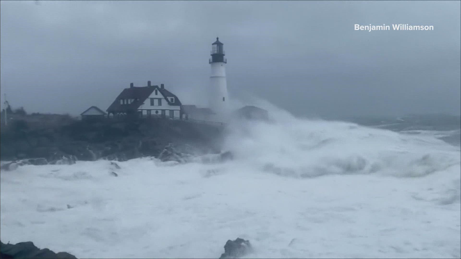 Portland Head Light and Fort Preble both appear to have been damaged by high winds last week.