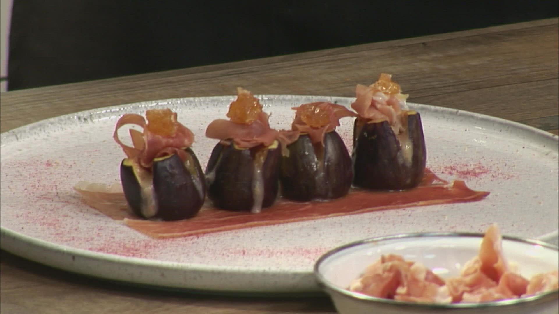 Chef Daron Goldstein from Provender Kitchen + Bar in Ellsworth is in the 207 Kitchen making a fresh fig appetizer.