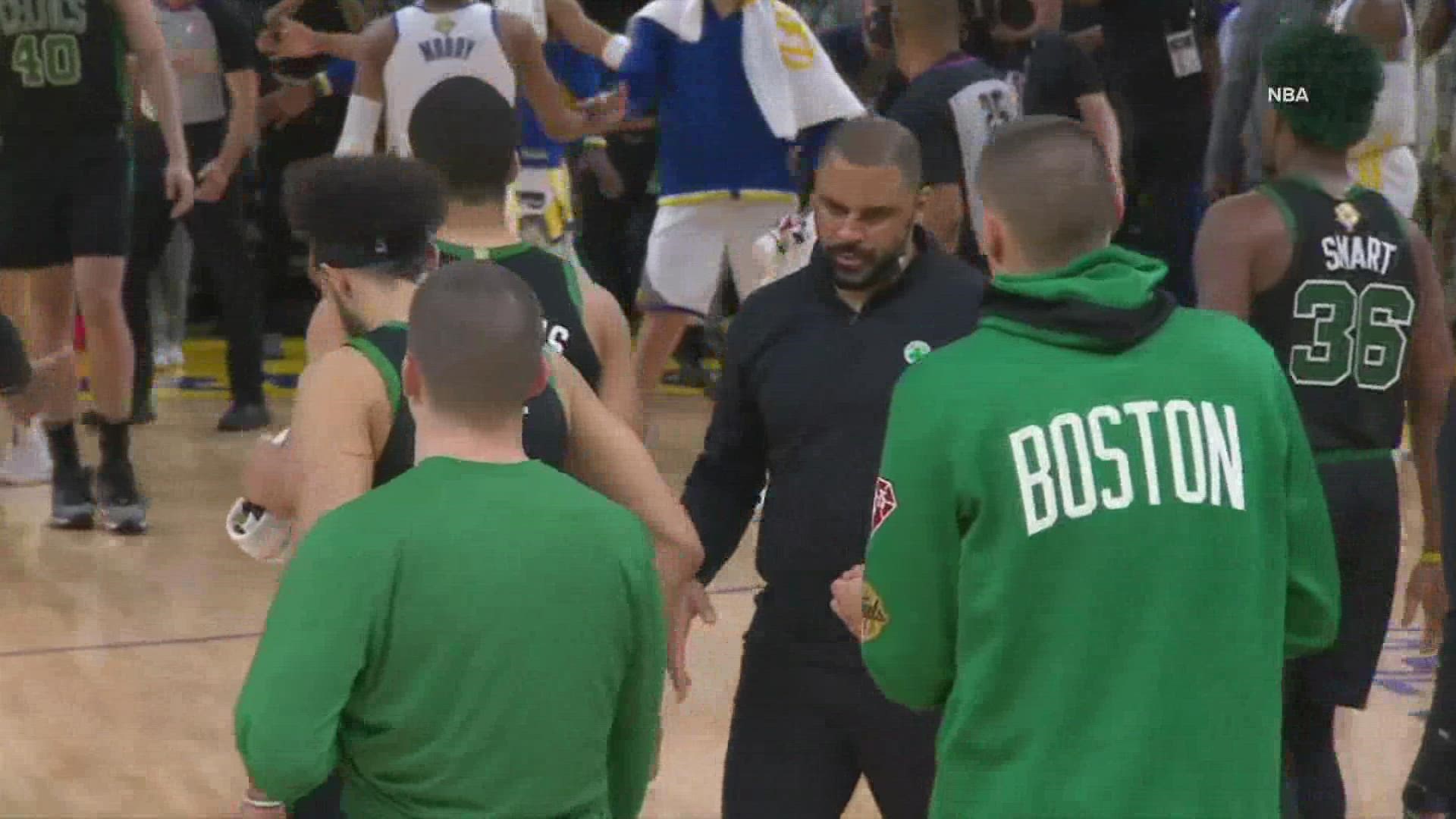 The Celtics said Udoka was suspended for “violations of team policies," which sources said was an improper relationship with a member of the organization.