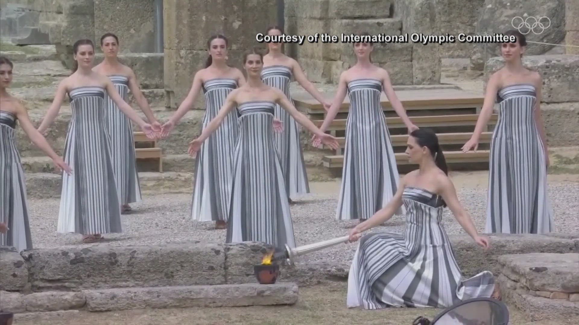 The ceremonial Olympic flame was lit yesterday in Greece.