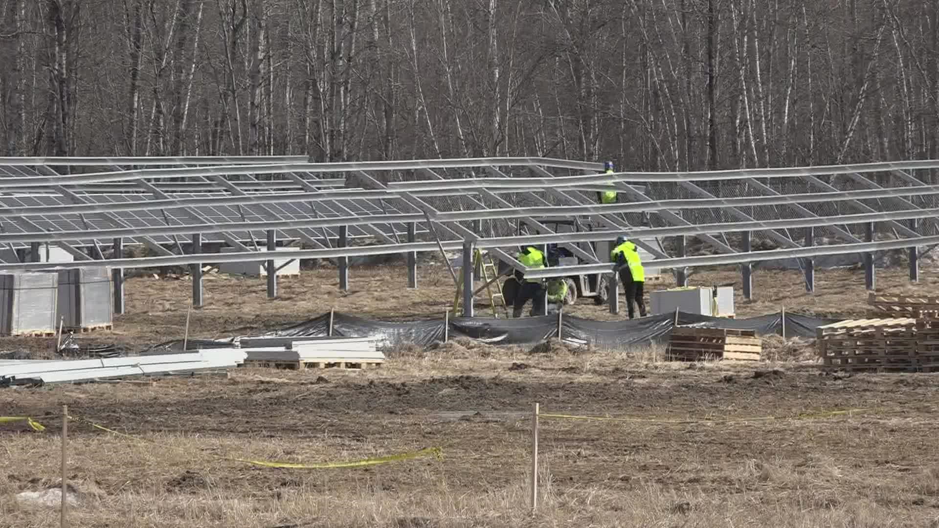 The company is building its own solar farm in Brewer to help offset energy costs. The project involves approximately 4,000 solar panels.