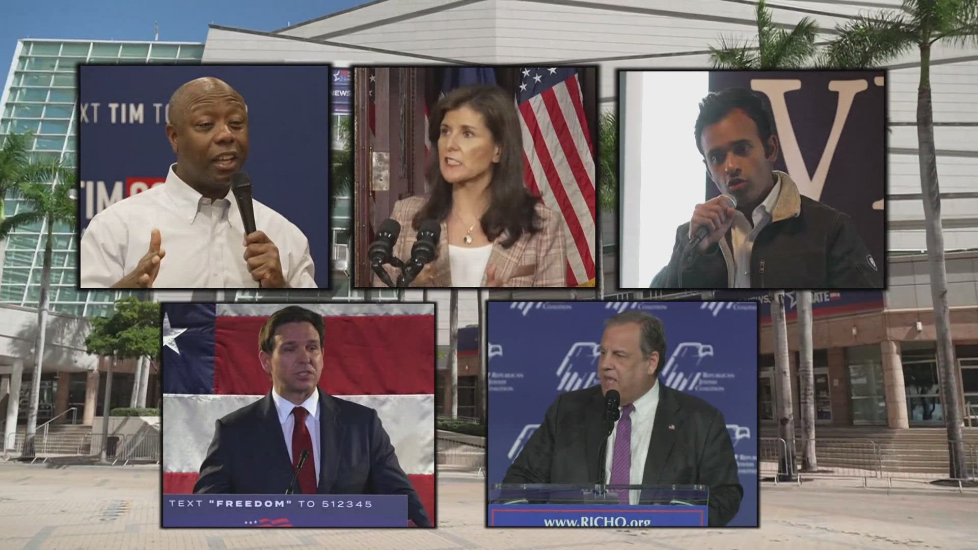 Five candidates are planning to attend the debate tonight in Miami.