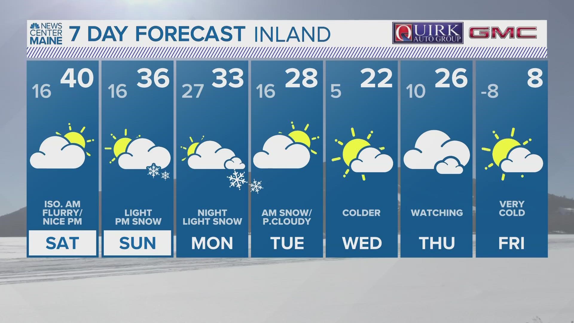 NEWS CENTER Maine Weather Forecast updated 01.27.23