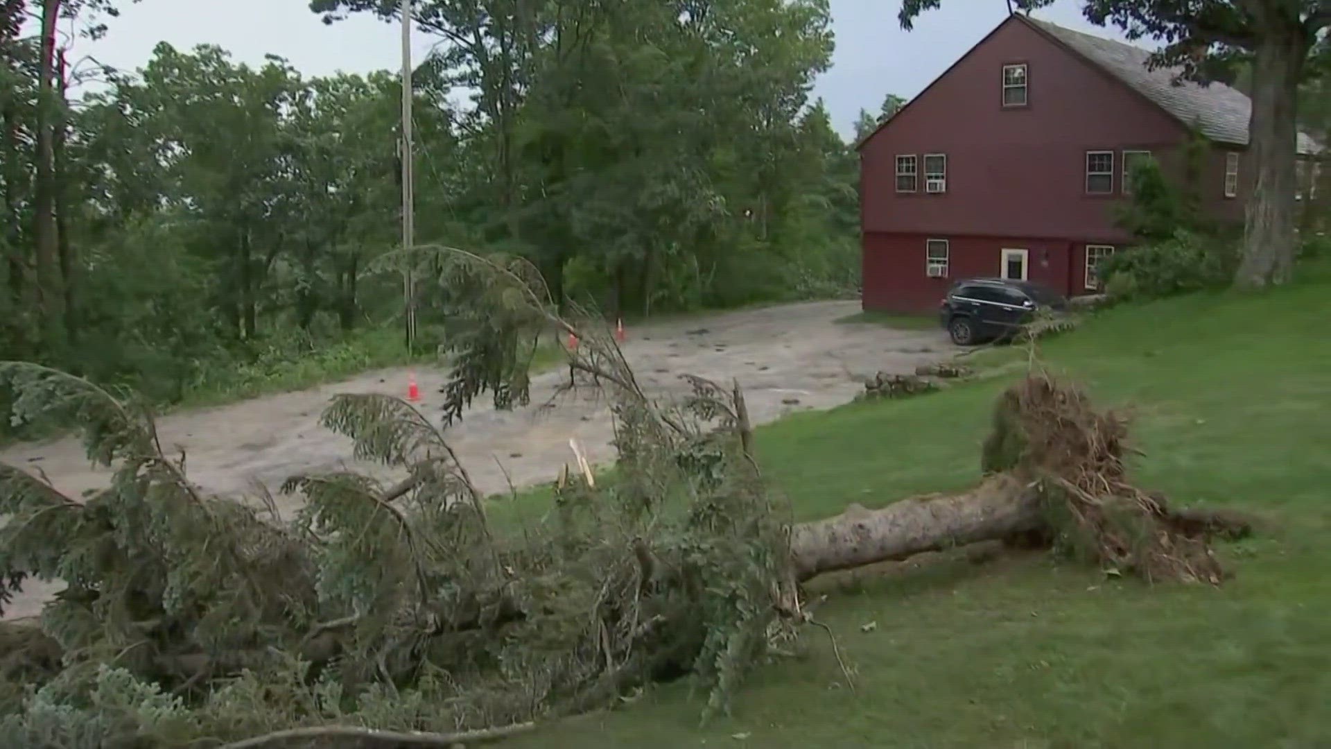 The National Weather Service says a tornado touched down in Keene, New Hampshire, as thunderstorms moved across the region.