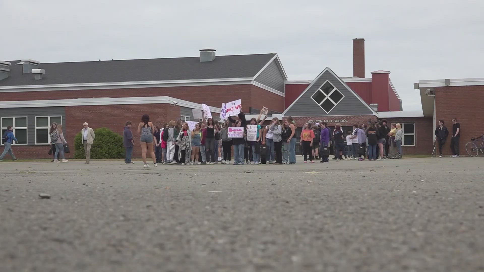 Students in Houlton stage walkout against sexual violence
