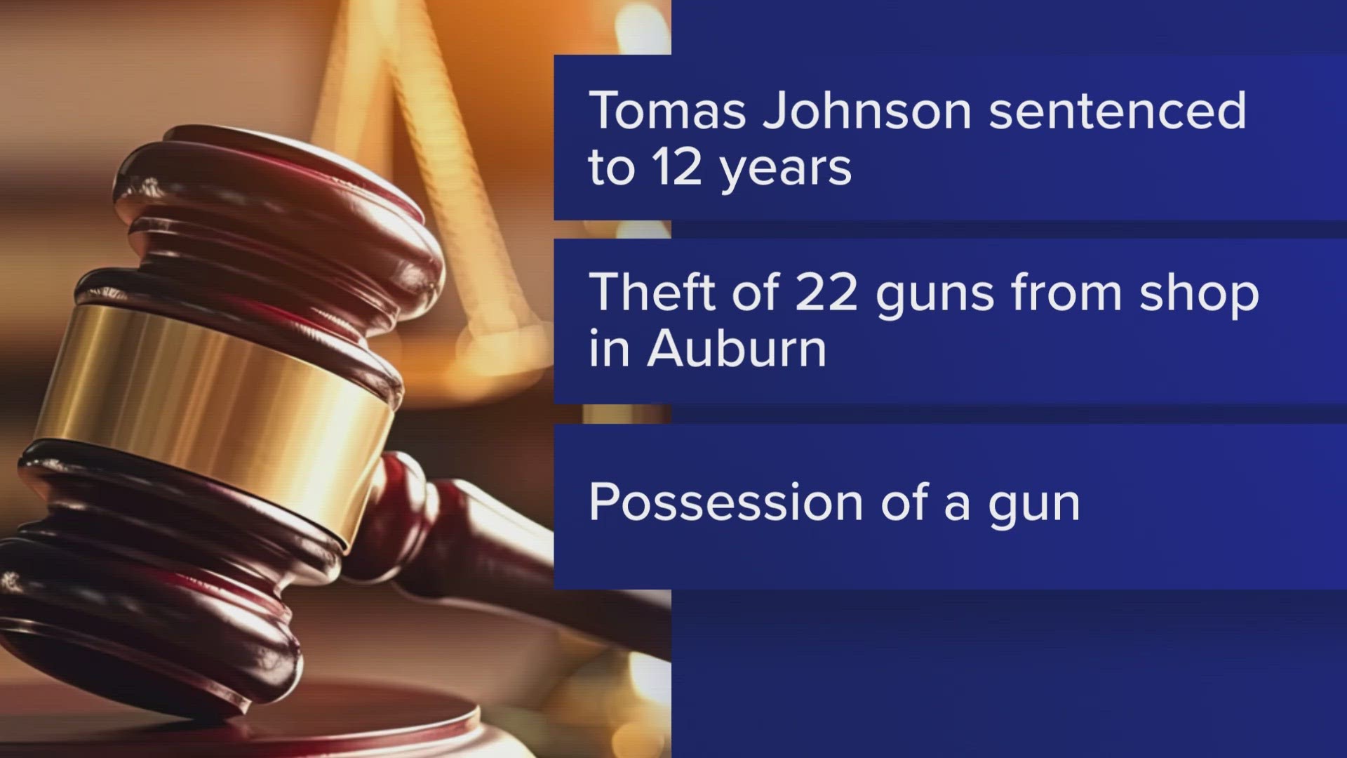 He reportedly stole nearly two dozen guns.