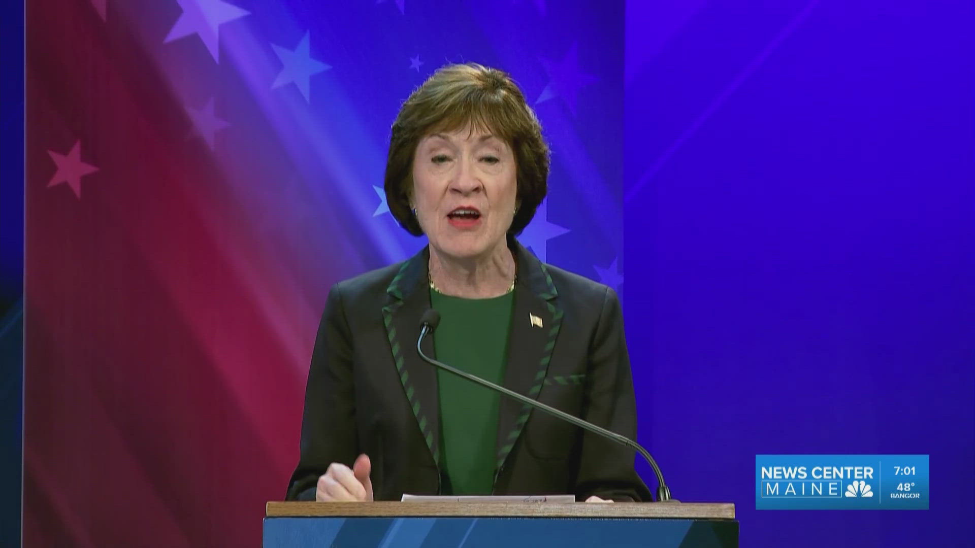 Susan Collins and Troy Jackson's opening statements LIVE in Bangor ...