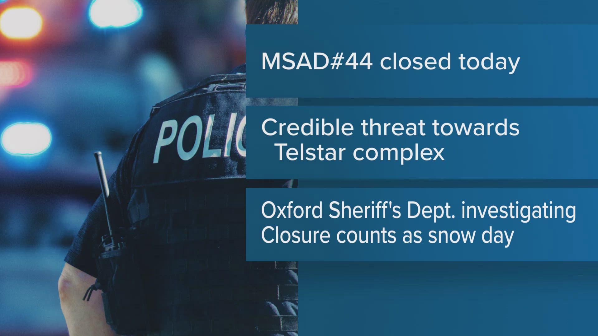 Superintendent Mark Kenney said the district received a "credible threat" directed at the Telstar complex.