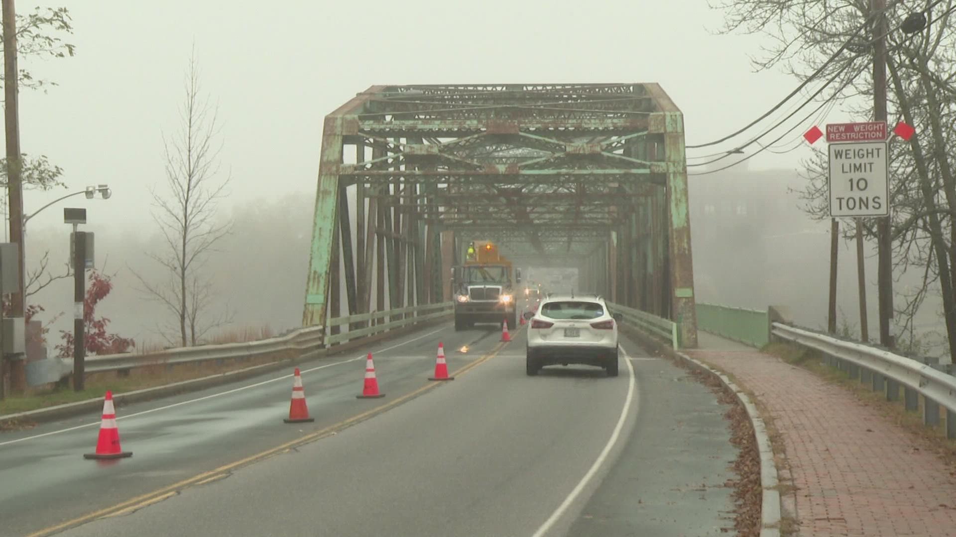 Northbound traffic on the bridge on Route 201 between Brunswick and Topsham will see detours through Thursday.