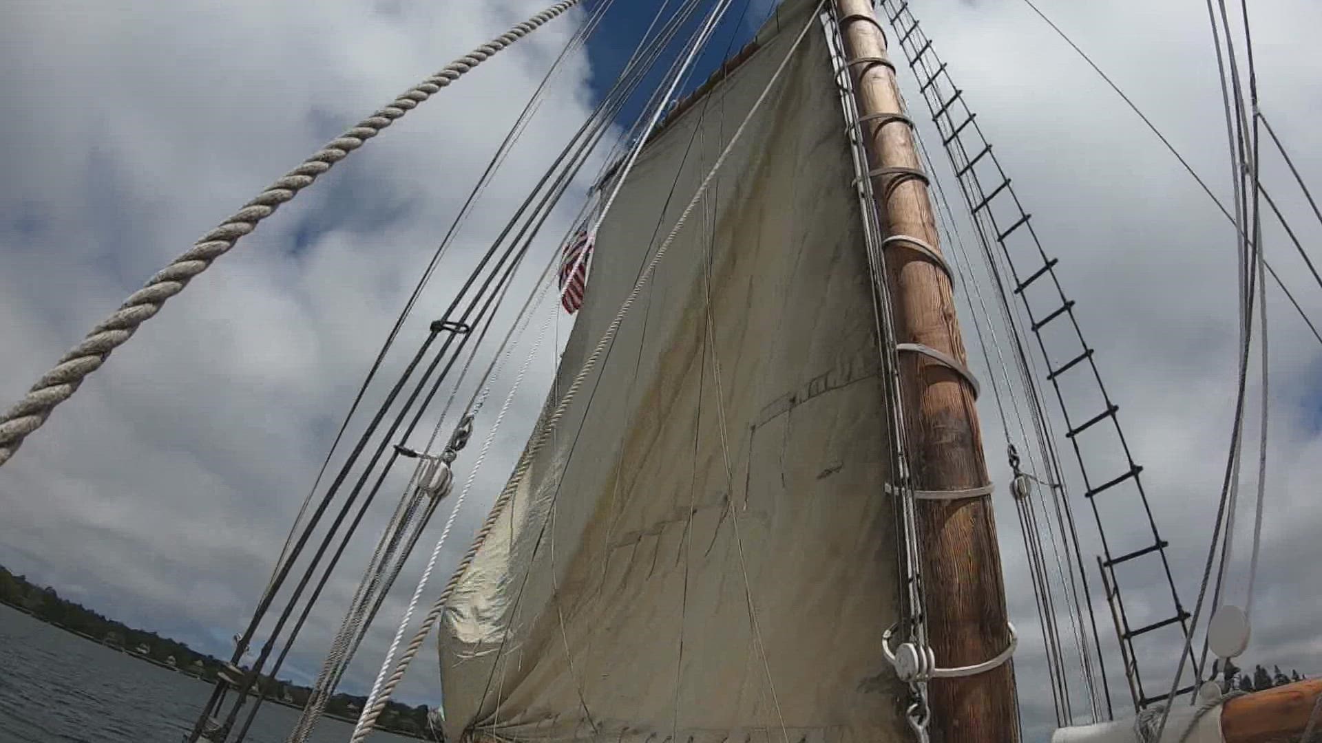 Josh Jacques and his partner Jessica Kelley bought the 136-year-old windjammer last year together from the owner of the Boothbay Harbor Shipyard.