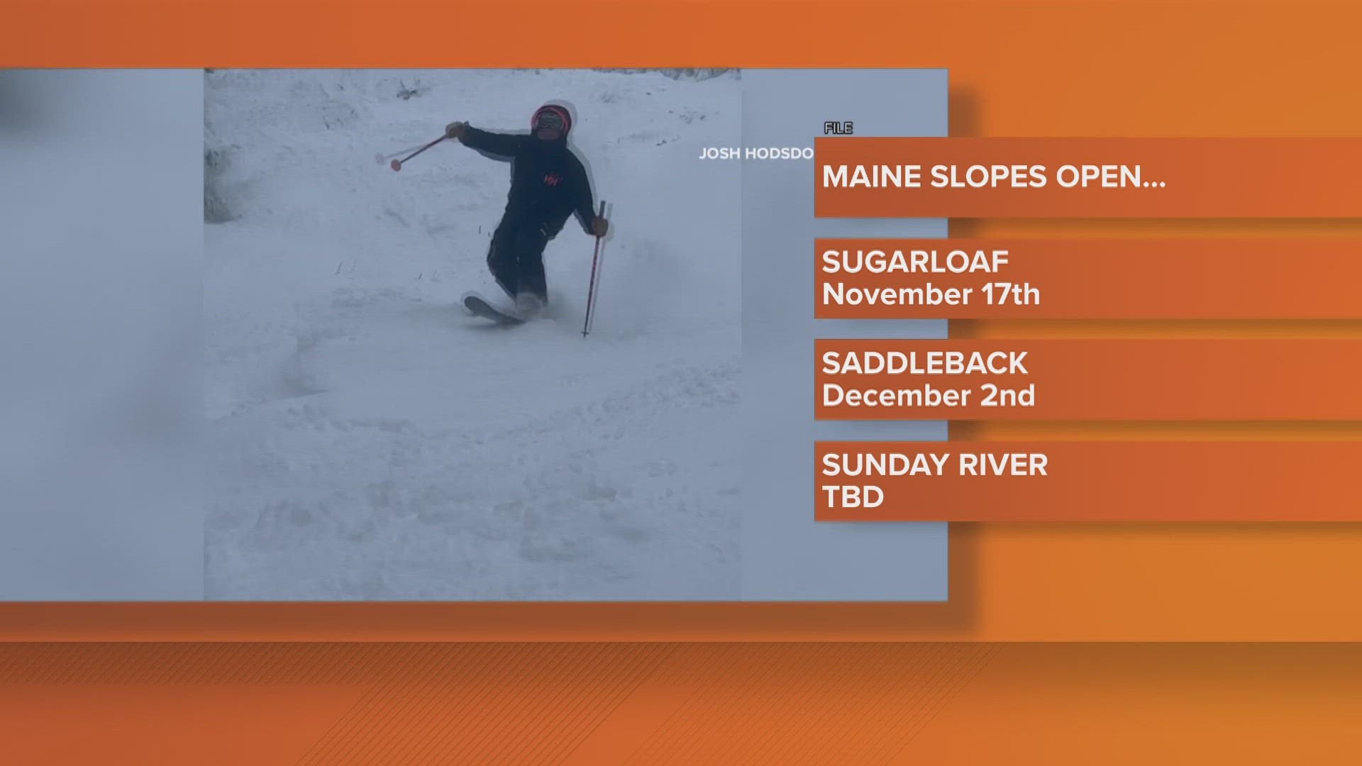 Some Maine ski resorts are getting ready to open for the season, with Sugarloaf's first day on Nov. 17 and Saddleback's on Dec. 2.