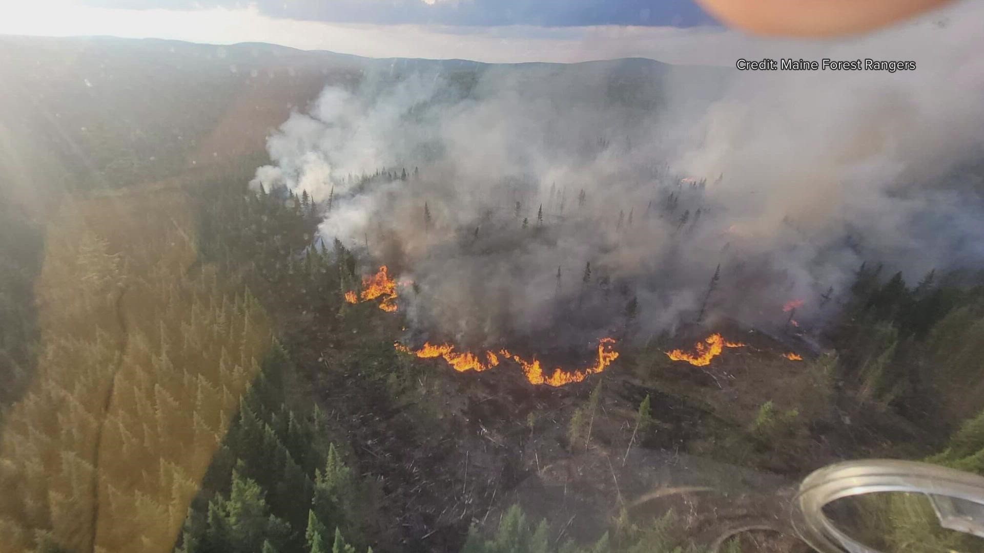 Wildfire near Moosehead Lake almost contained after three days