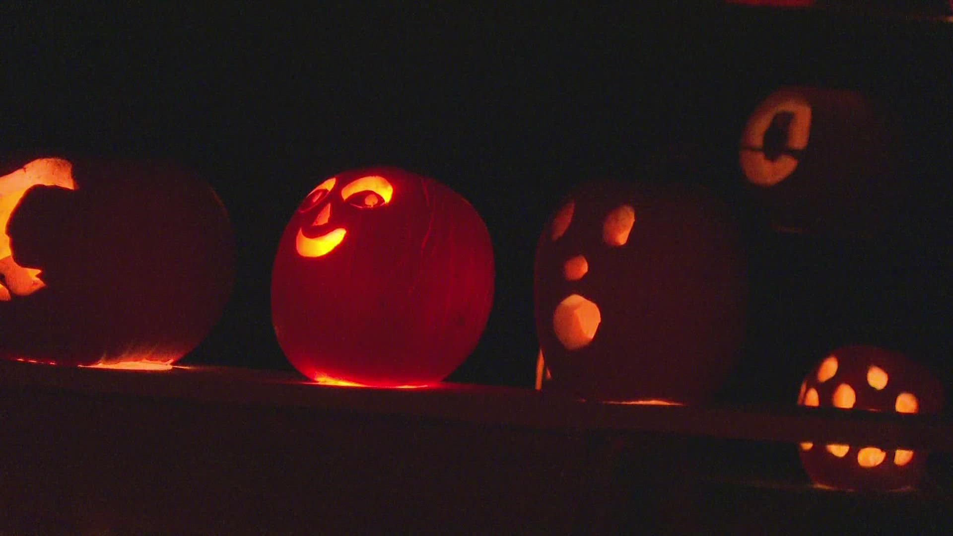 The pumpkins are donated by local farms, and volunteers do the carving.