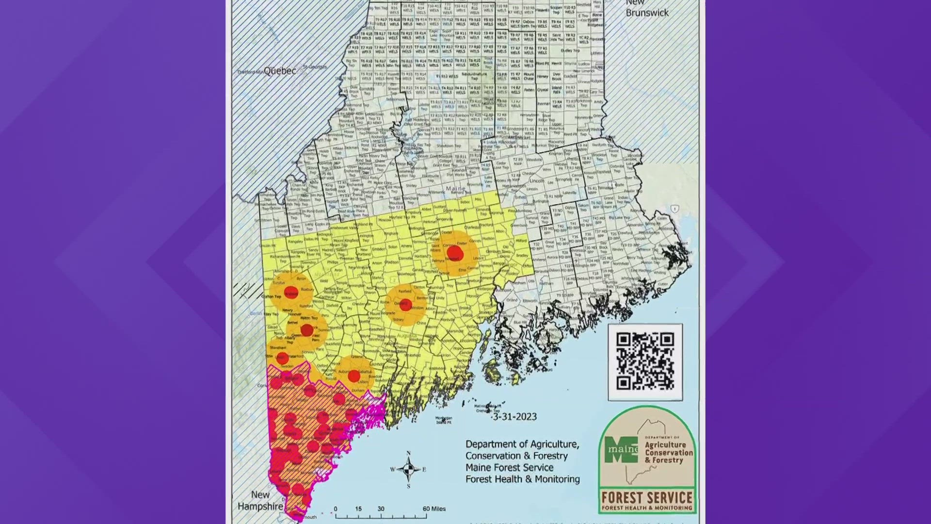 The Maine Forest Service expanded its emergency order restricting the movement of ash trees and products after finding infestations in Penobscot and Oxford Counties.