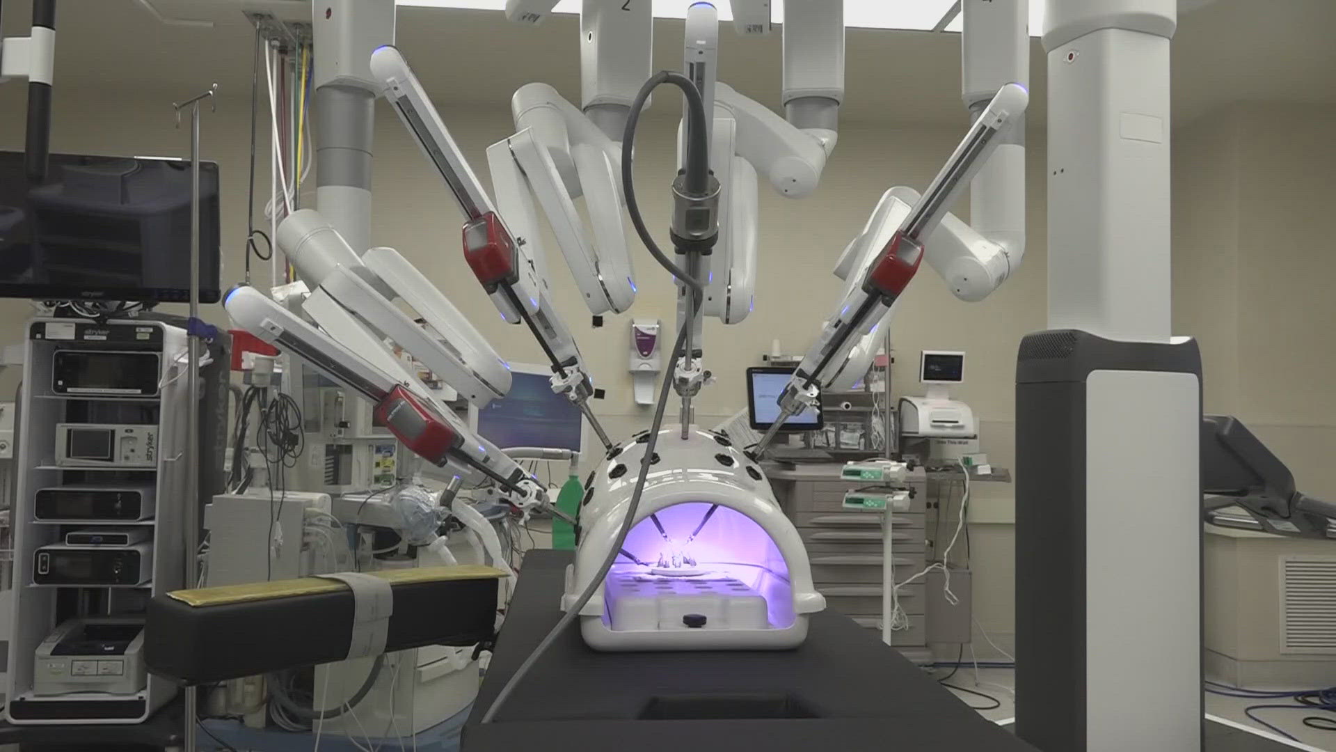 Doctors at St. Joseph Hospital in Bangor say the robotic device allows the opportunity for less-invasive surgeries, which can mean faster recovery time for patients.