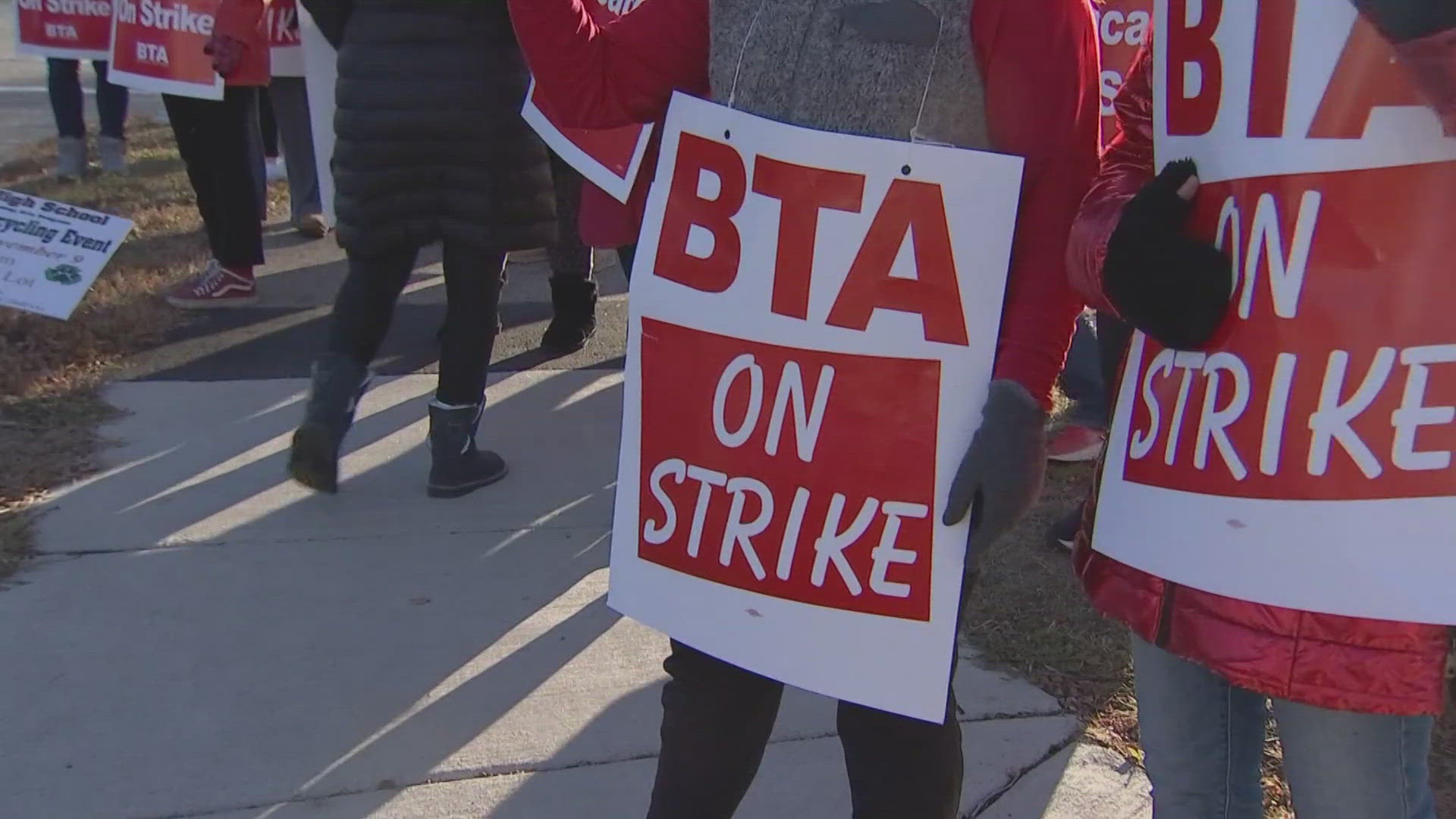 Teachers have been picketing for several weeks. 