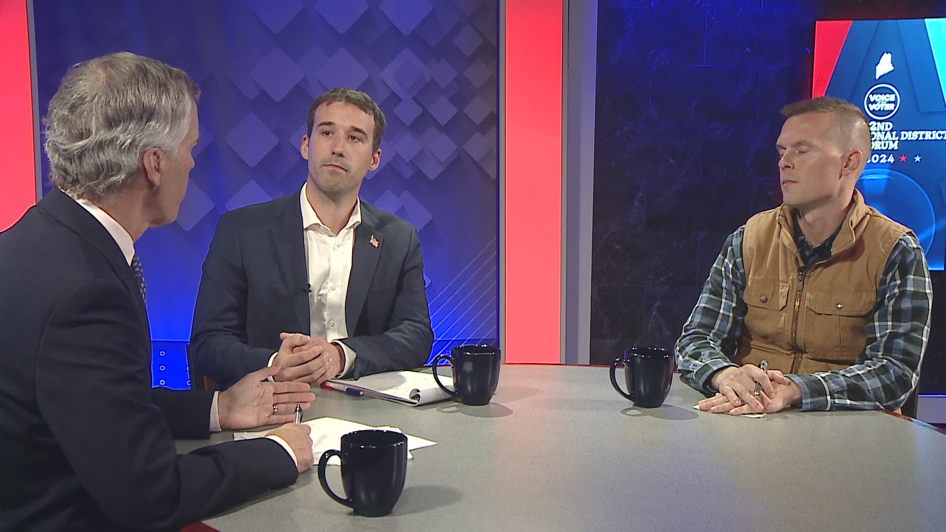 Incumbent democrat Jared Golden and republican Austin Theriault disagree on abortion rights.