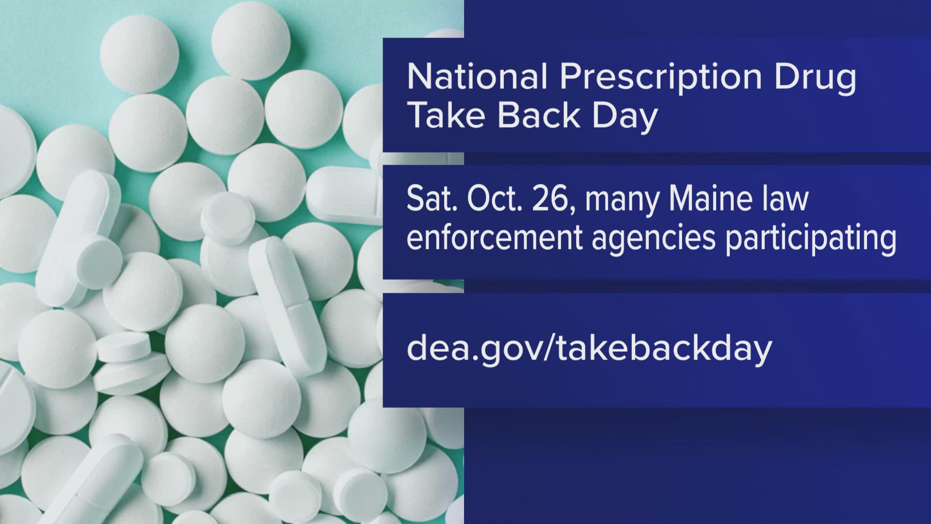 Saturday is the DEA's national prescription takeback day, and many law enforcement agencies around Maine will be taking part. 