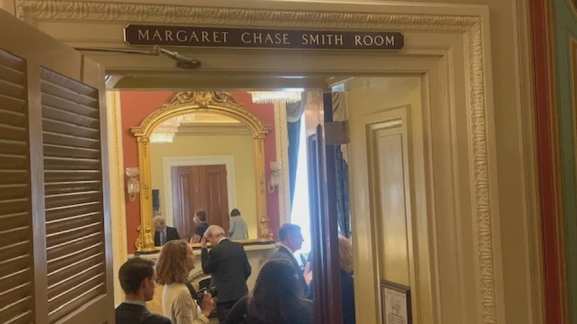 "The speech reads today as if it could've been written last week," Sen. Angus King said of Smith's 1950 "Day of Conscience" speech.