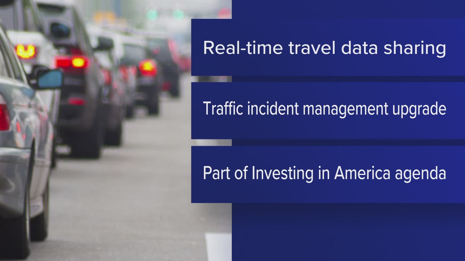 The state is receiving about $800,000 for real-time travel data sharing and to upgrade traffic incident management.