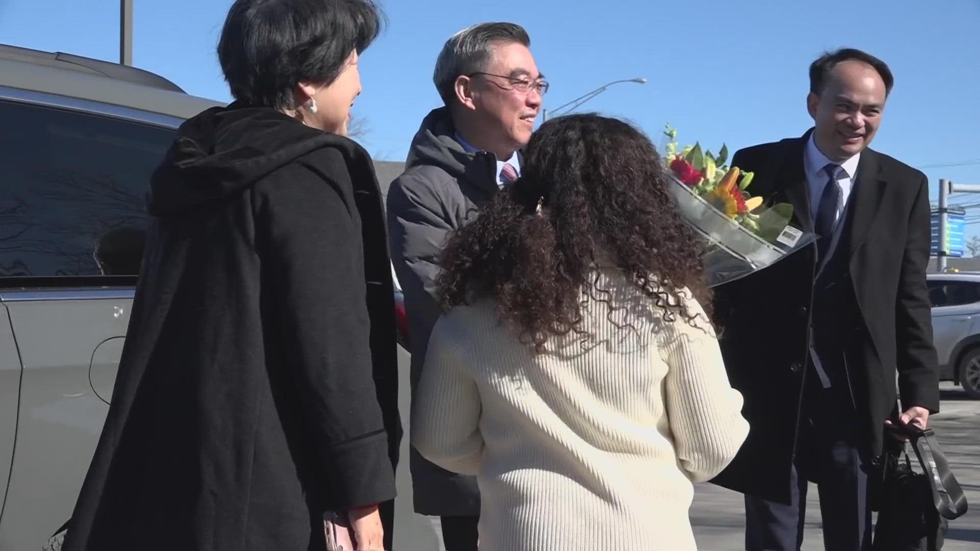 Over lunch, they discussed shared interests, such as economic growth and cultural appreciation. The school in Bangor hopes to develop a stronger community presence.