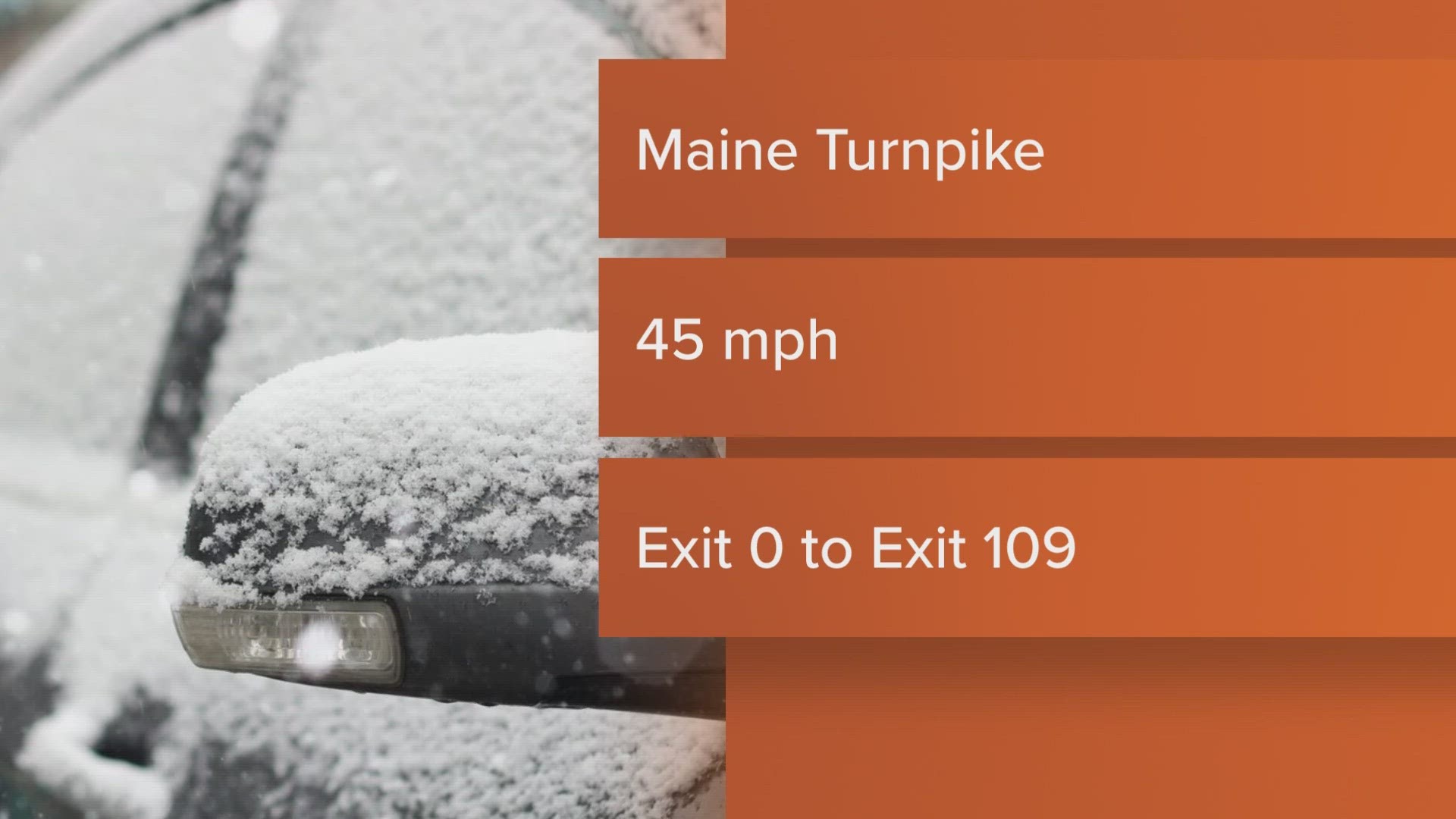 Per Maine State Police request, the Maine Turnpike Authority has reduced the speed limit to 45 mph on Saturday, Jan. 6, 2024.