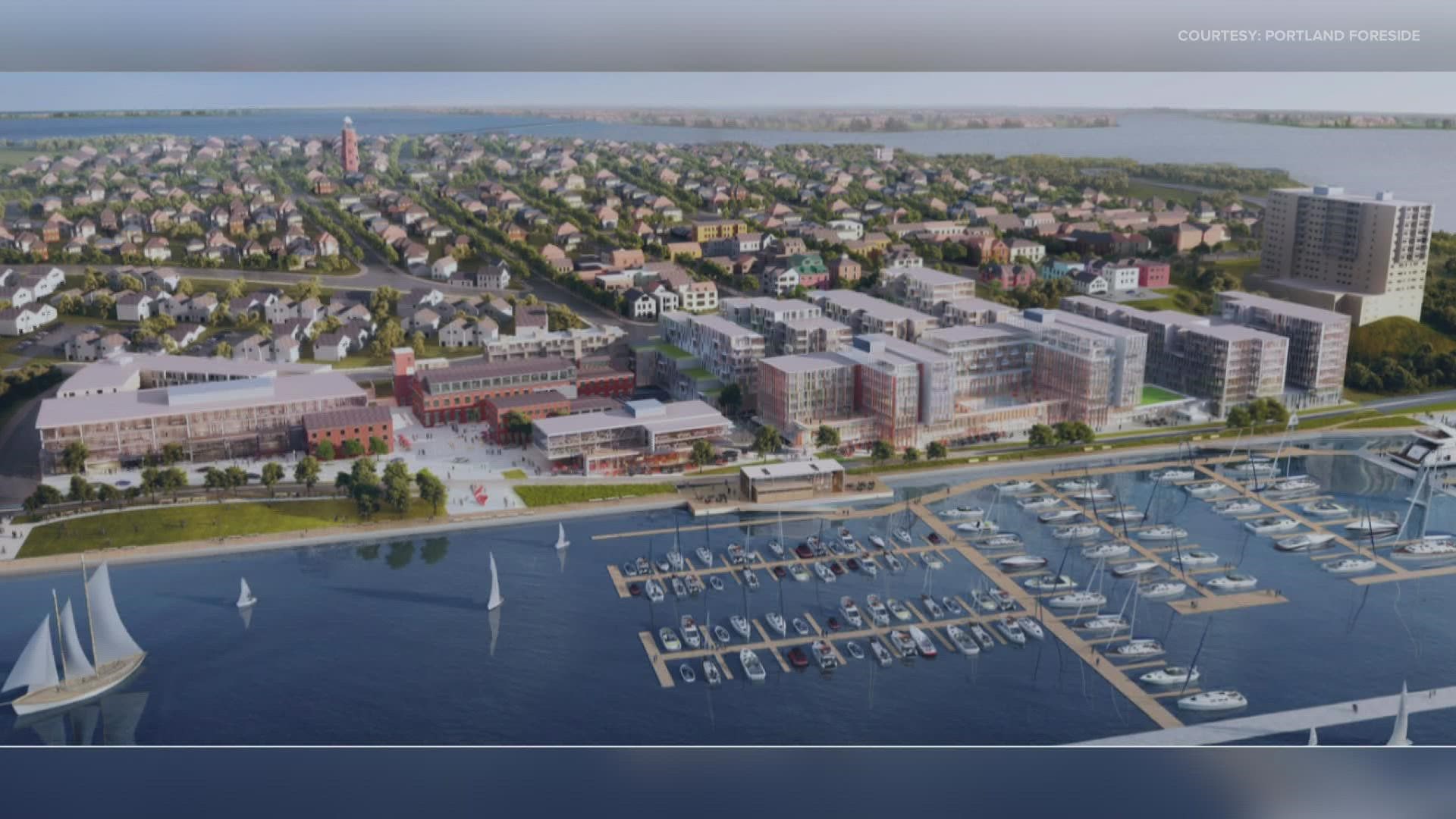 The project, which sits between Portland's Munjoy Hill neighborhood and the waterfront, is projected to be completed in the next six years.