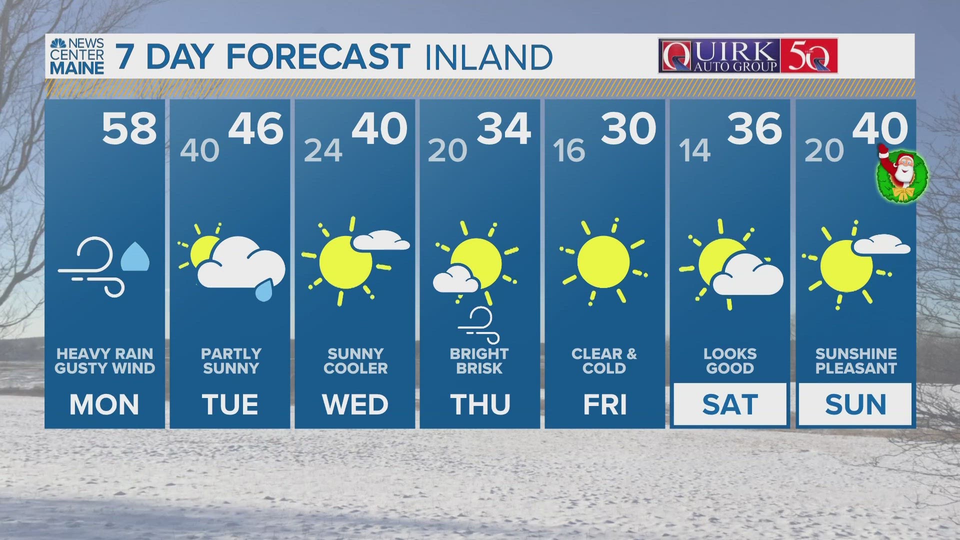 NEWS CENTER Maine Weather Video Forecast: UPDATE Monday, December 18, 2023. 12:00 pm