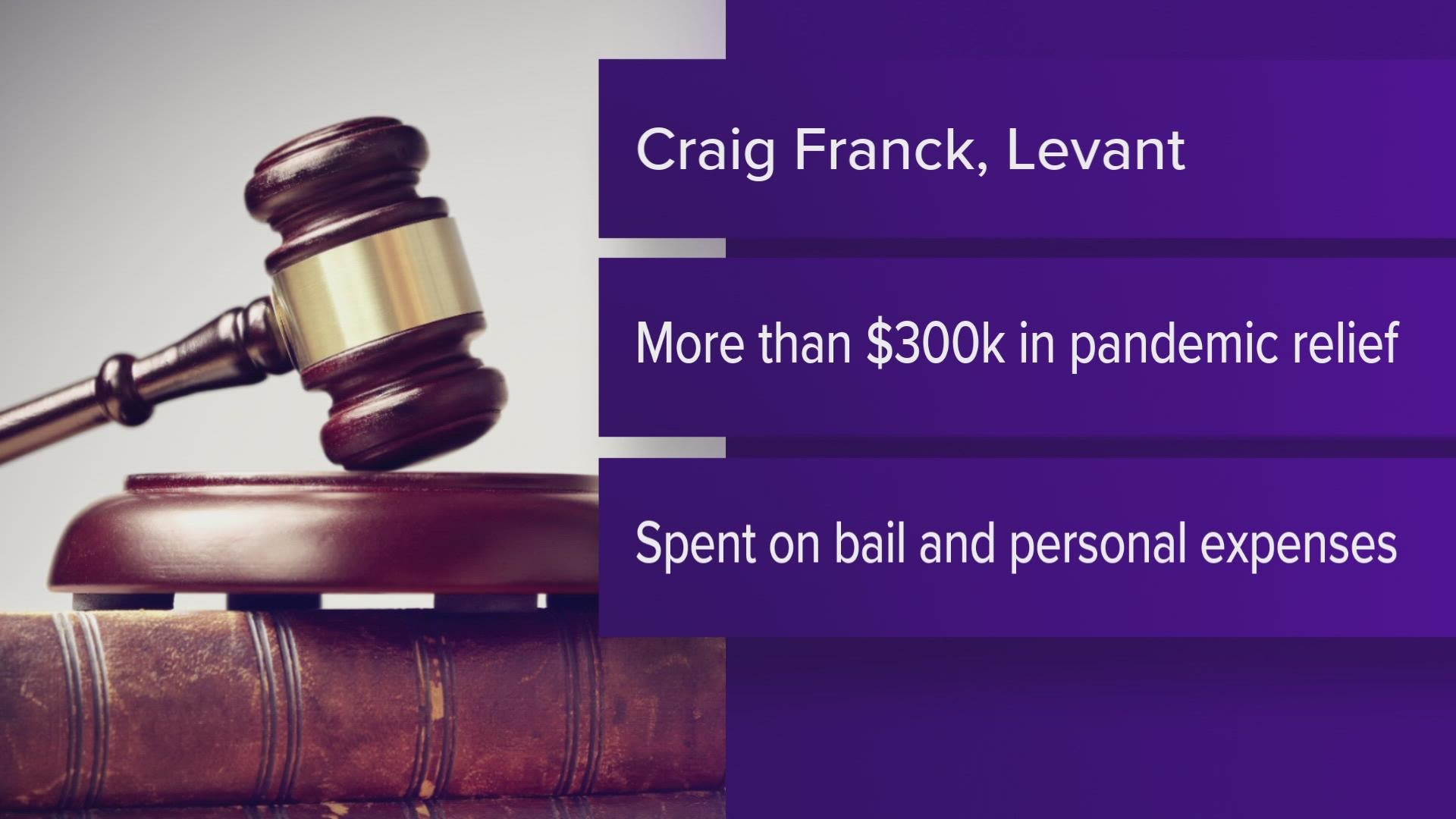 Craig C. Franck was sentenced Wednesday for fraudulently receiving $322,460 in pandemic relief funds, according to the U.S. Attorney's Office, District of Maine.