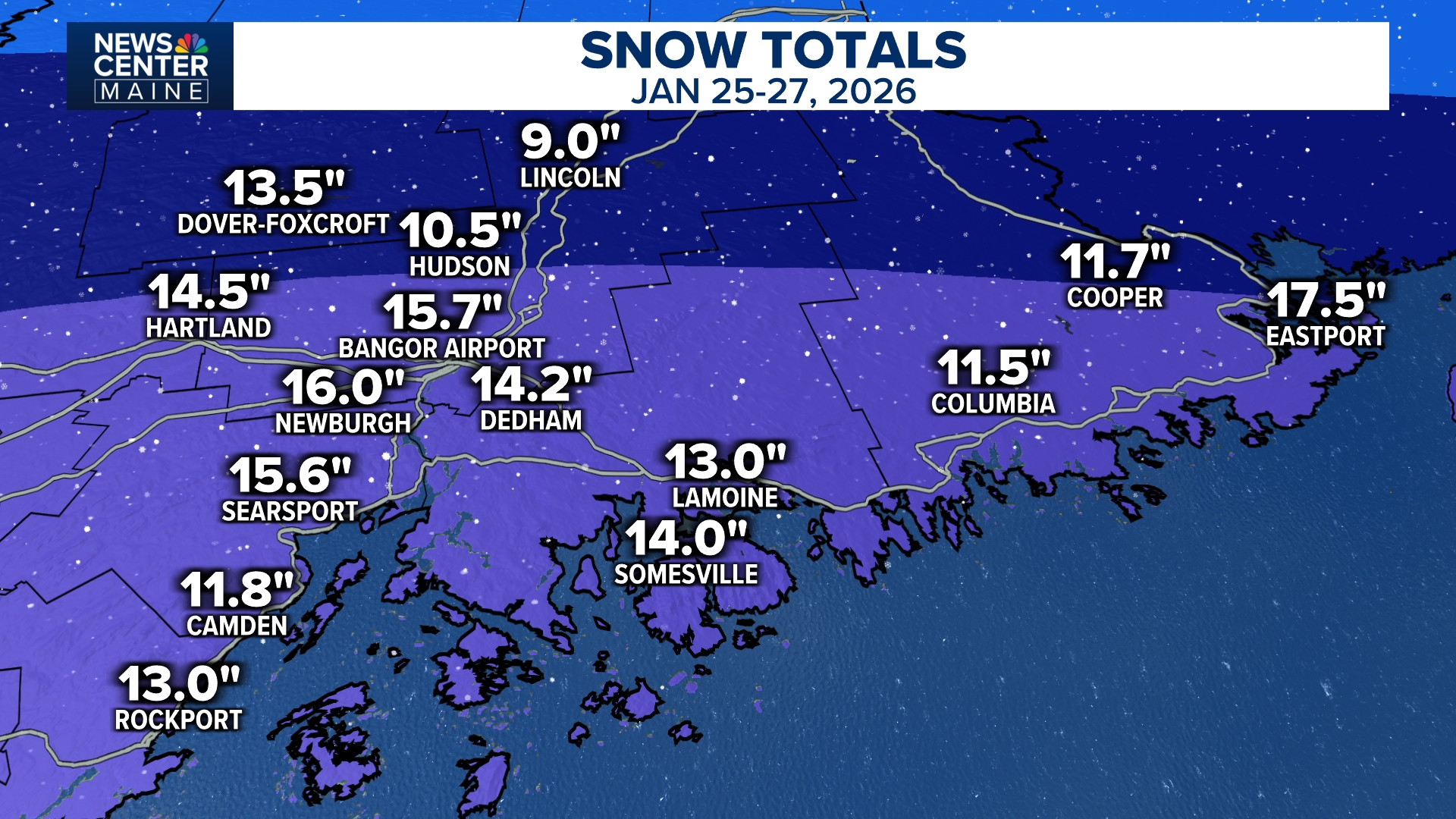 Winter storm brings well over a foot of snow to most of Maine ...