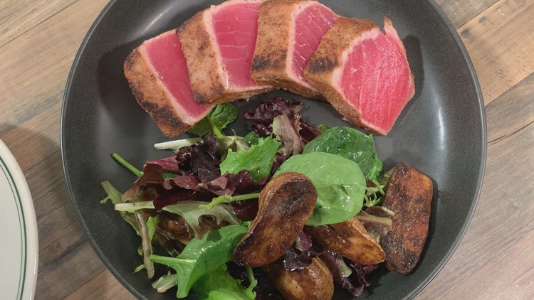 A coriander-seared rare tuna recipe that can be made in minutes