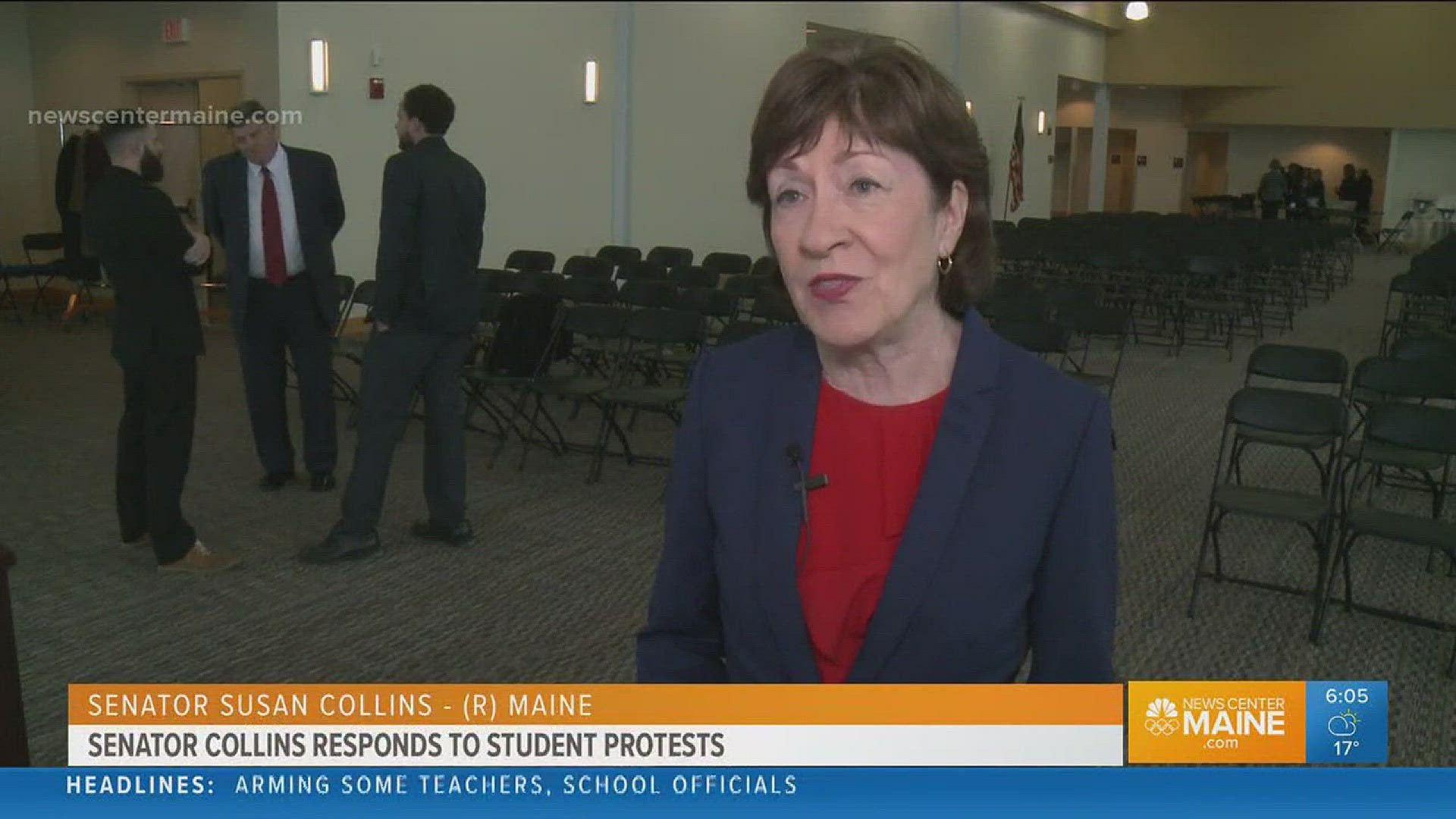 Senator Susan Collins responds to student protests about gun control