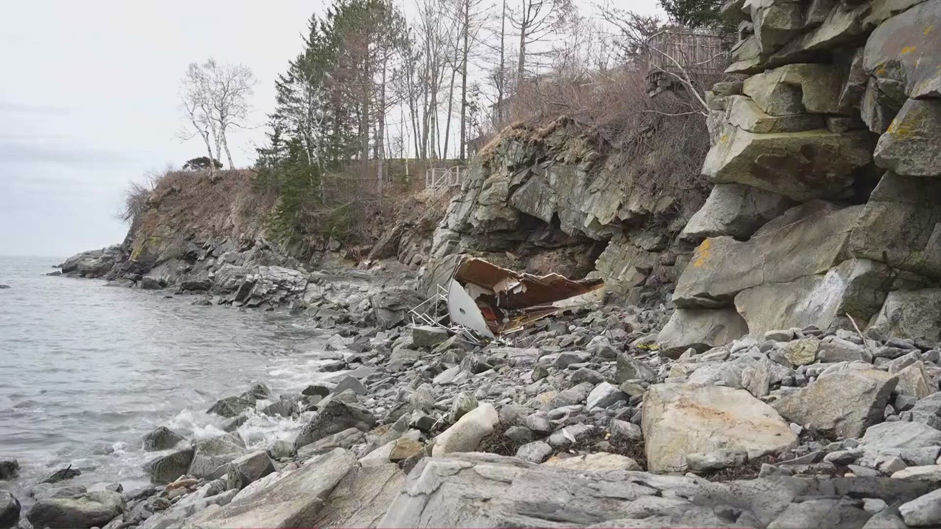 The MV Destiny broke free of its mooring in Casco Bay during Thursday's nor'easter.