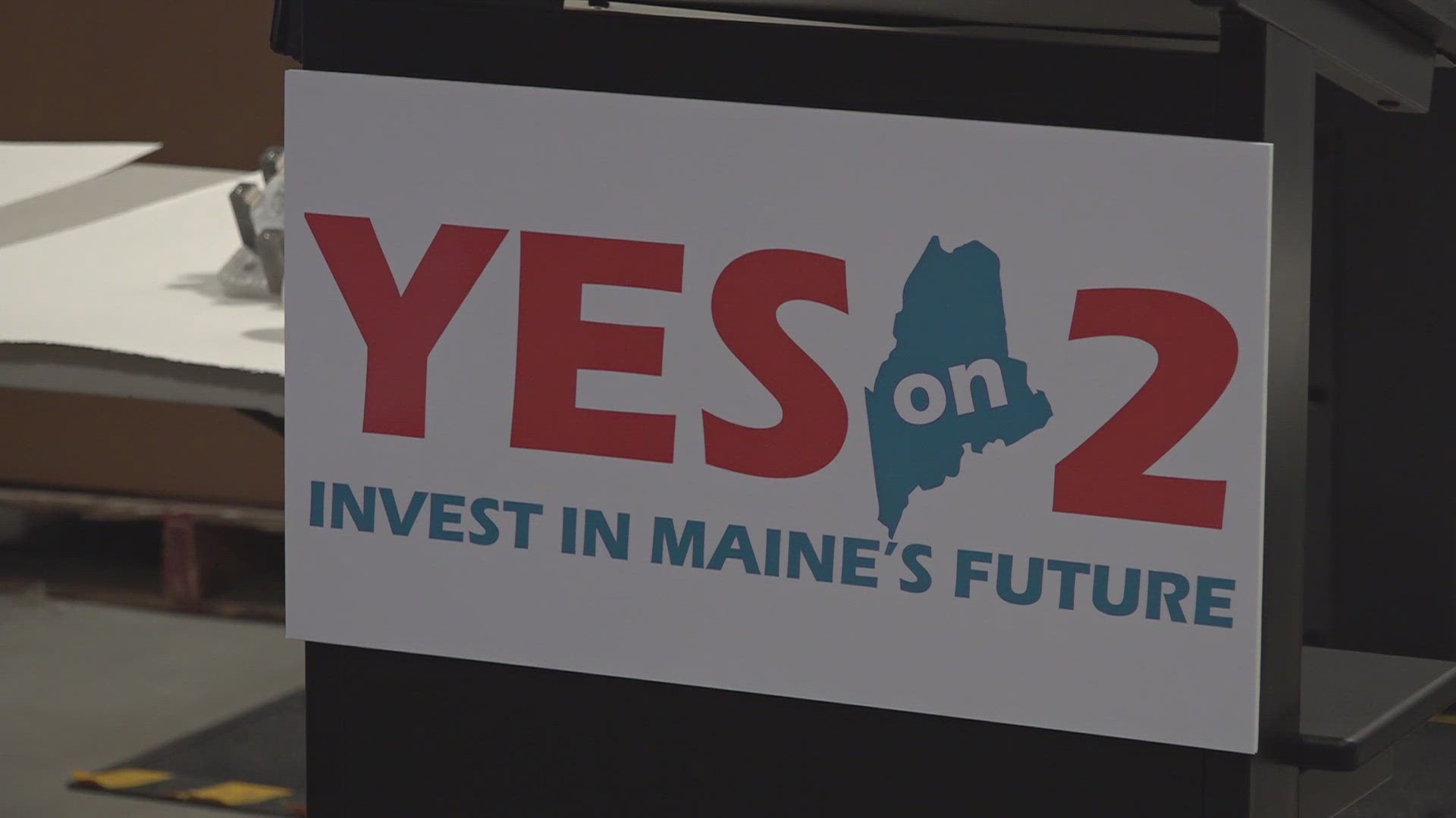 The state chamber and a handful of partners met Tuesday in Saco for the launch of a new campaign to encourage voters to check "yes" on Question 2 this fall.