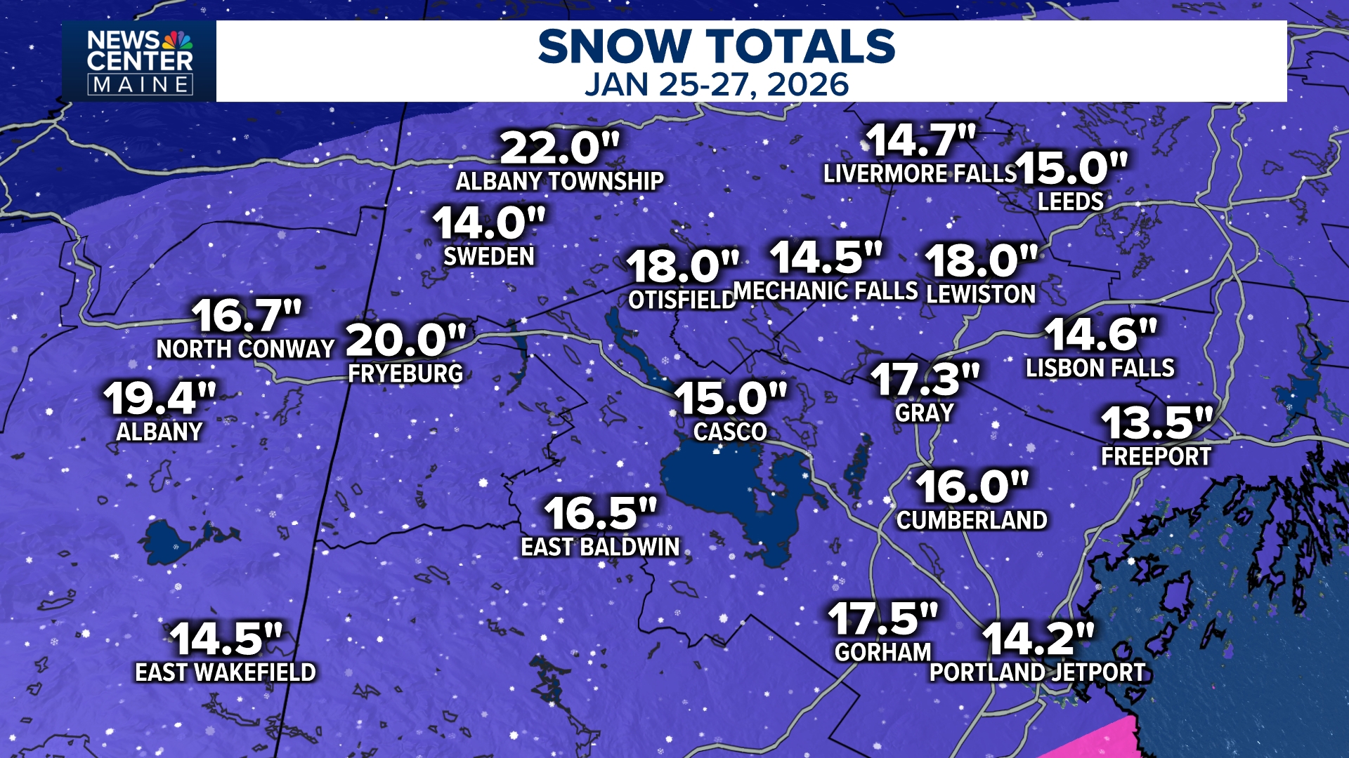Winter storm brings well over a foot of snow to most of Maine ...