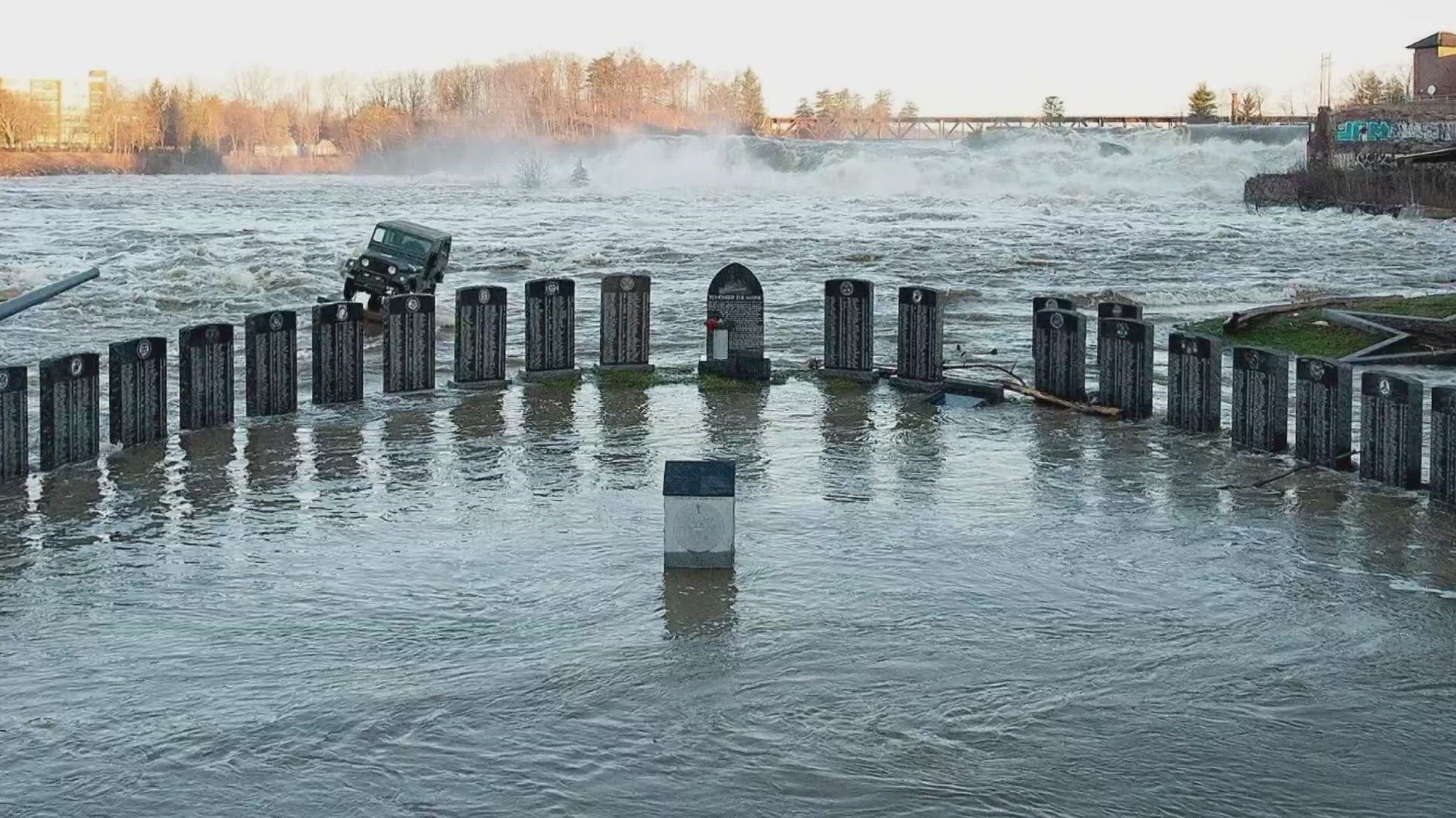 Some of the most memorable images of damage by a devastating storm system in December were captured at the Veterans Memorial Park in Lewiston.