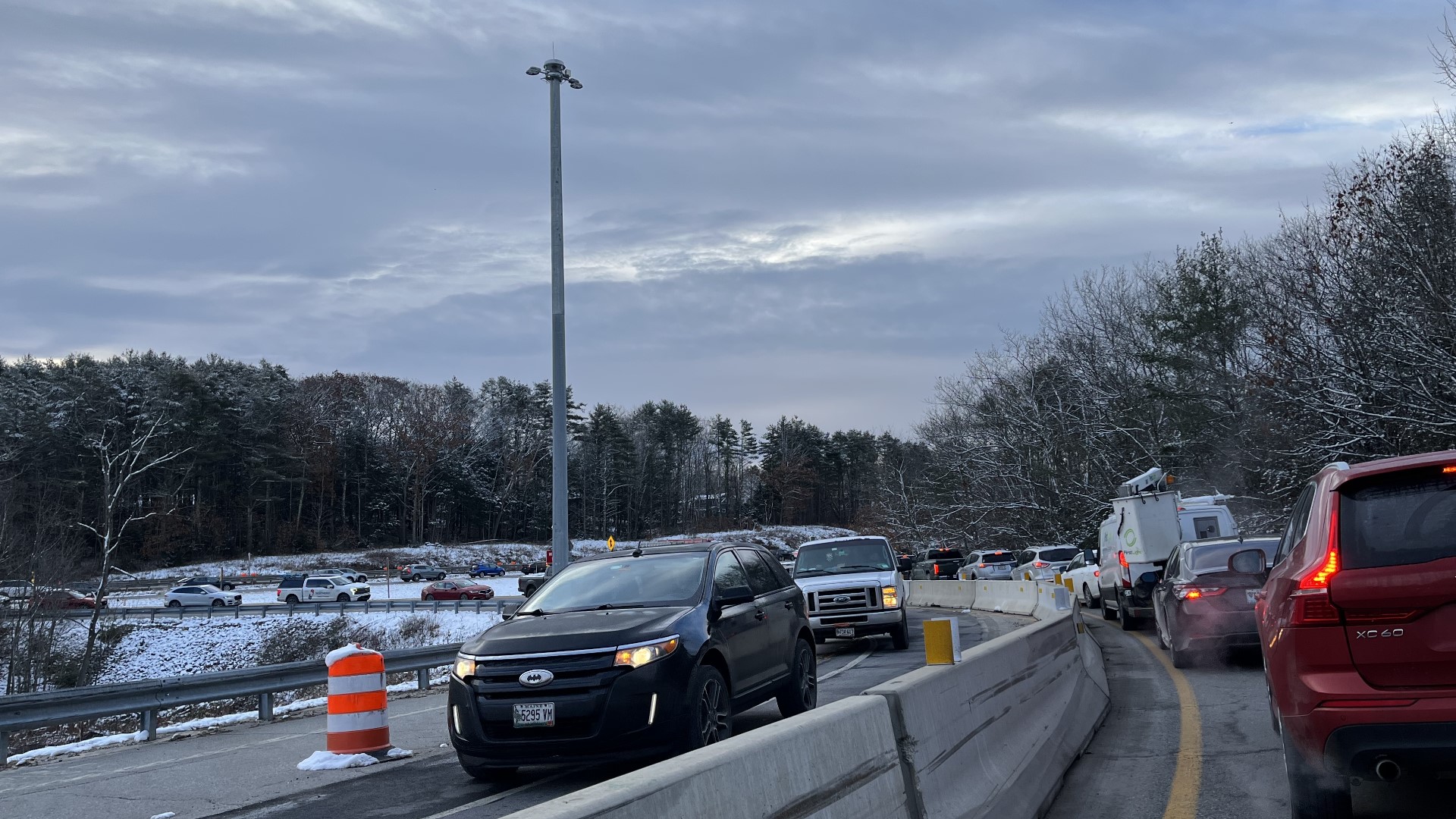 The southbound lanes of I-295 in Freeport are backed up Wednesday morning as officials respond to a crash.