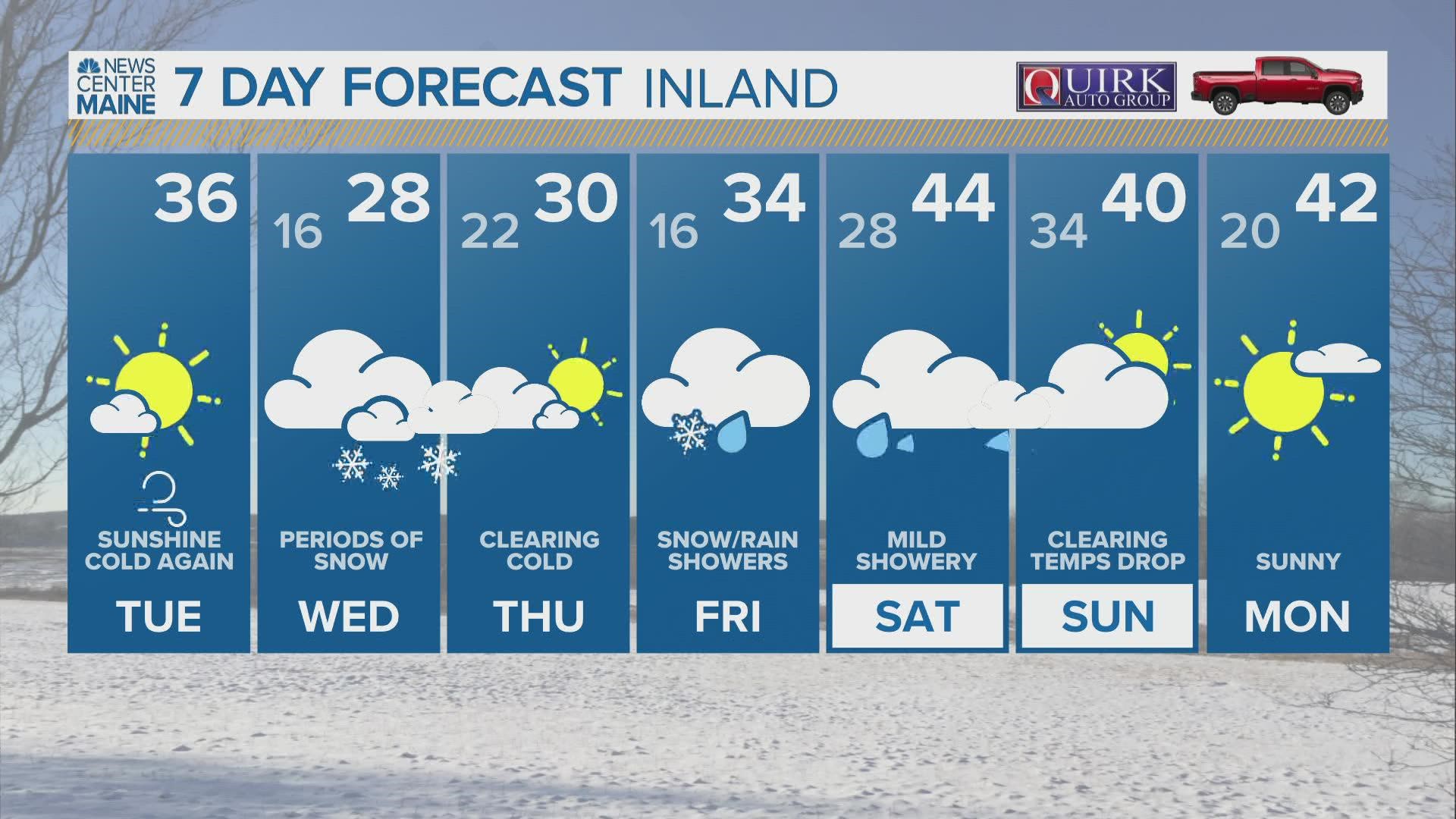 Next storm on the way this time snow for Maine